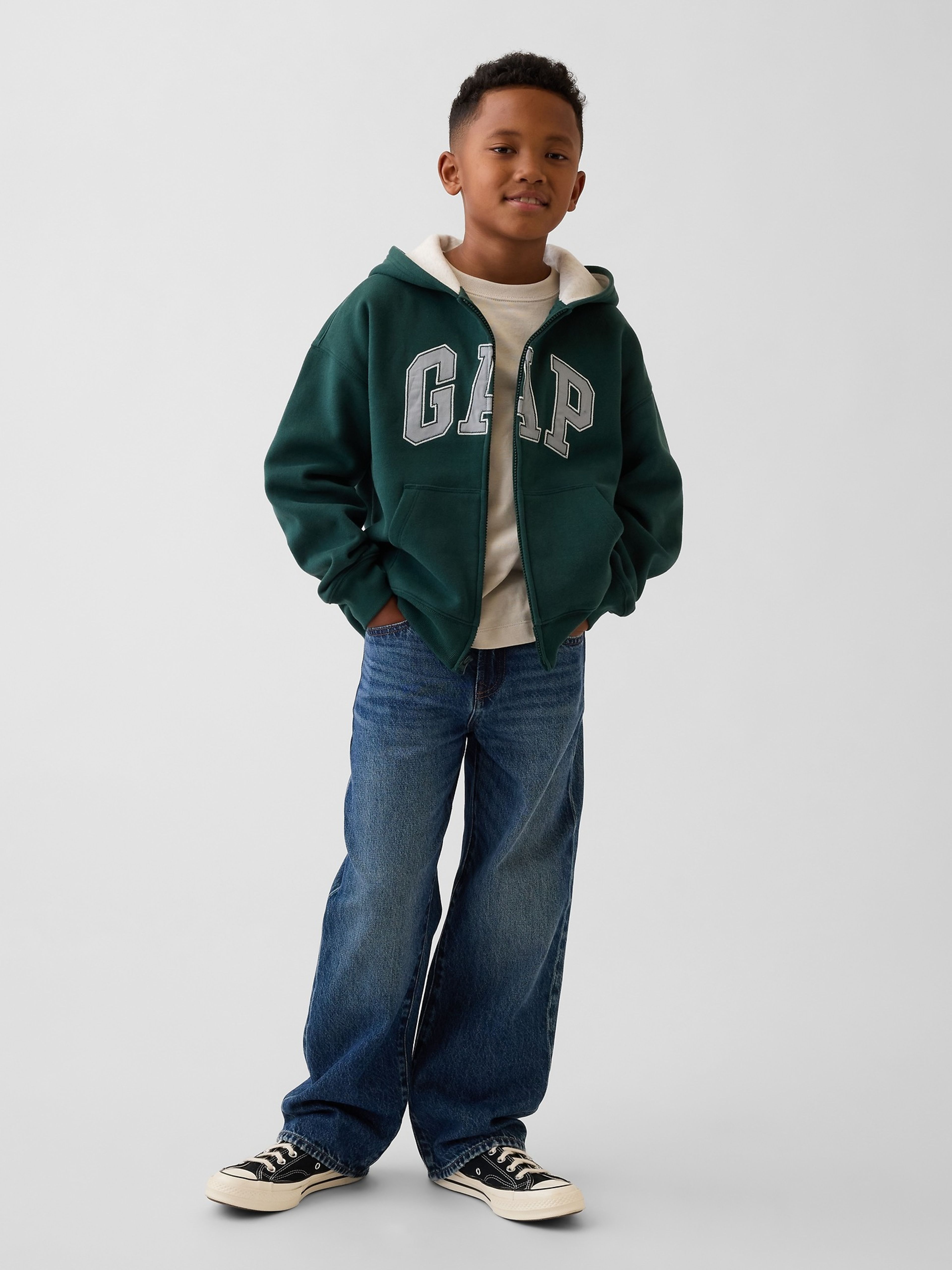 Kinder Hoodie VintageSoft mit Logo - 003