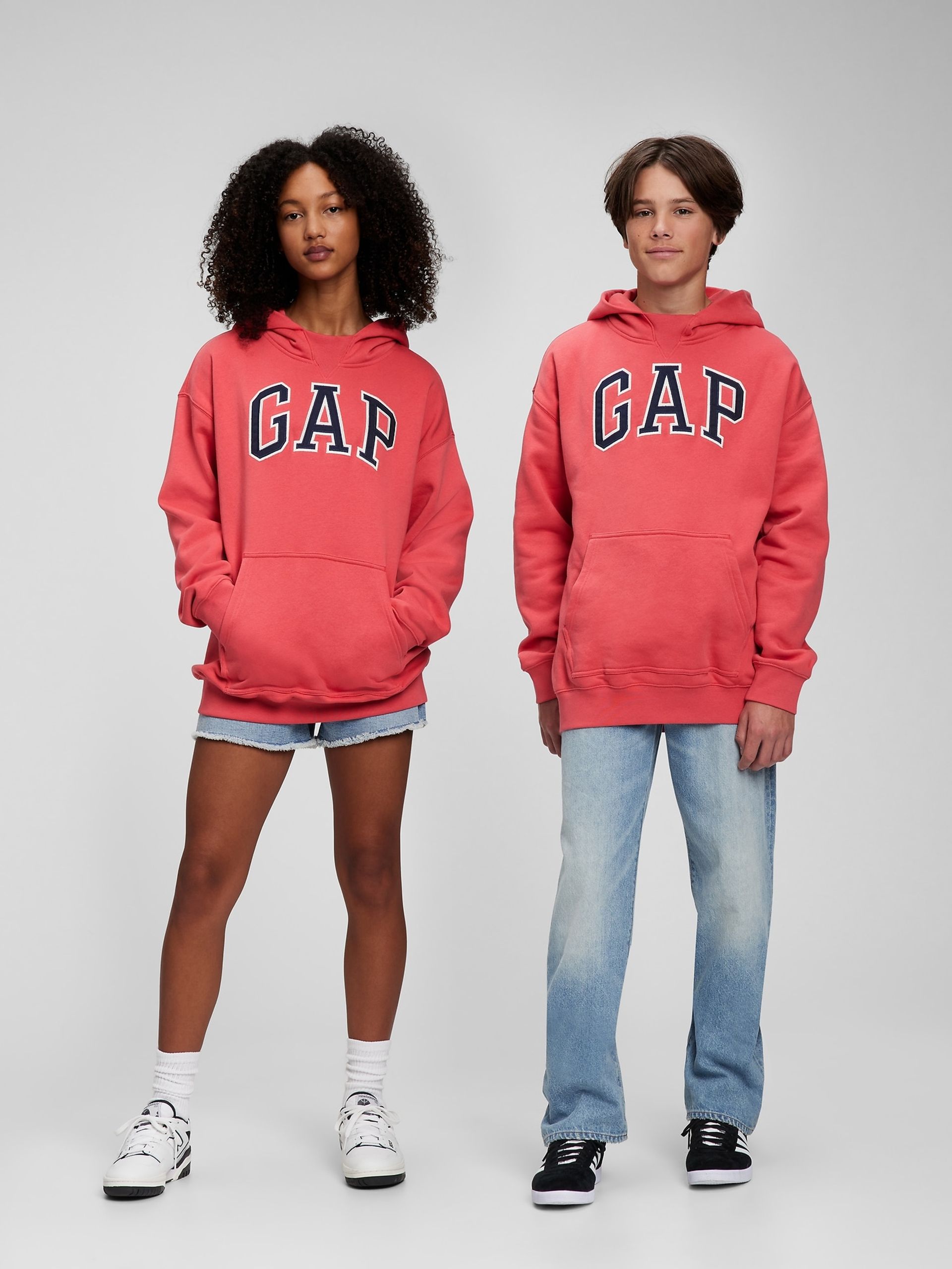 Dětská mikina s kapucí unisex s logem - 001