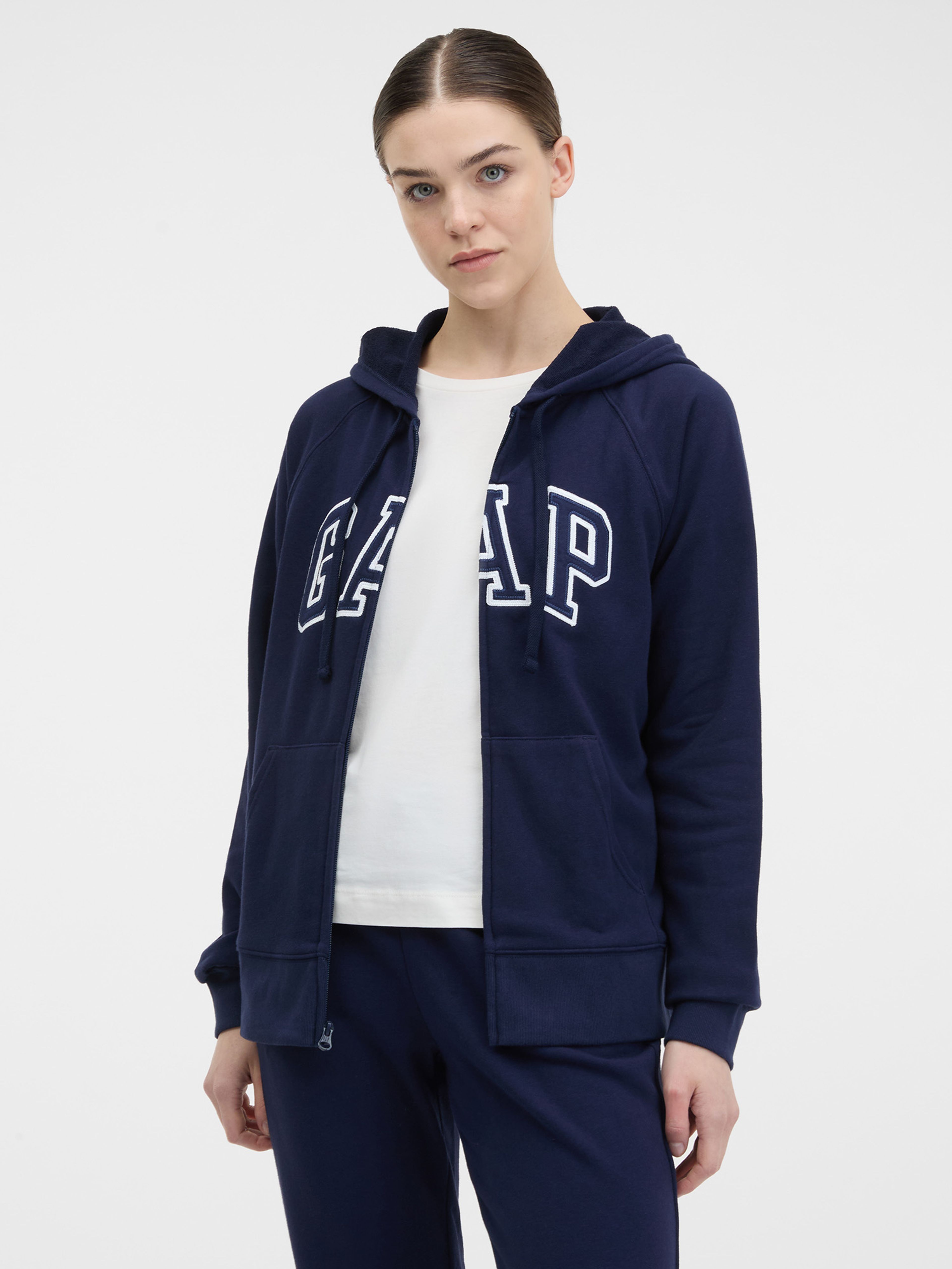 Sweatjacke mit Logo und Kapuze