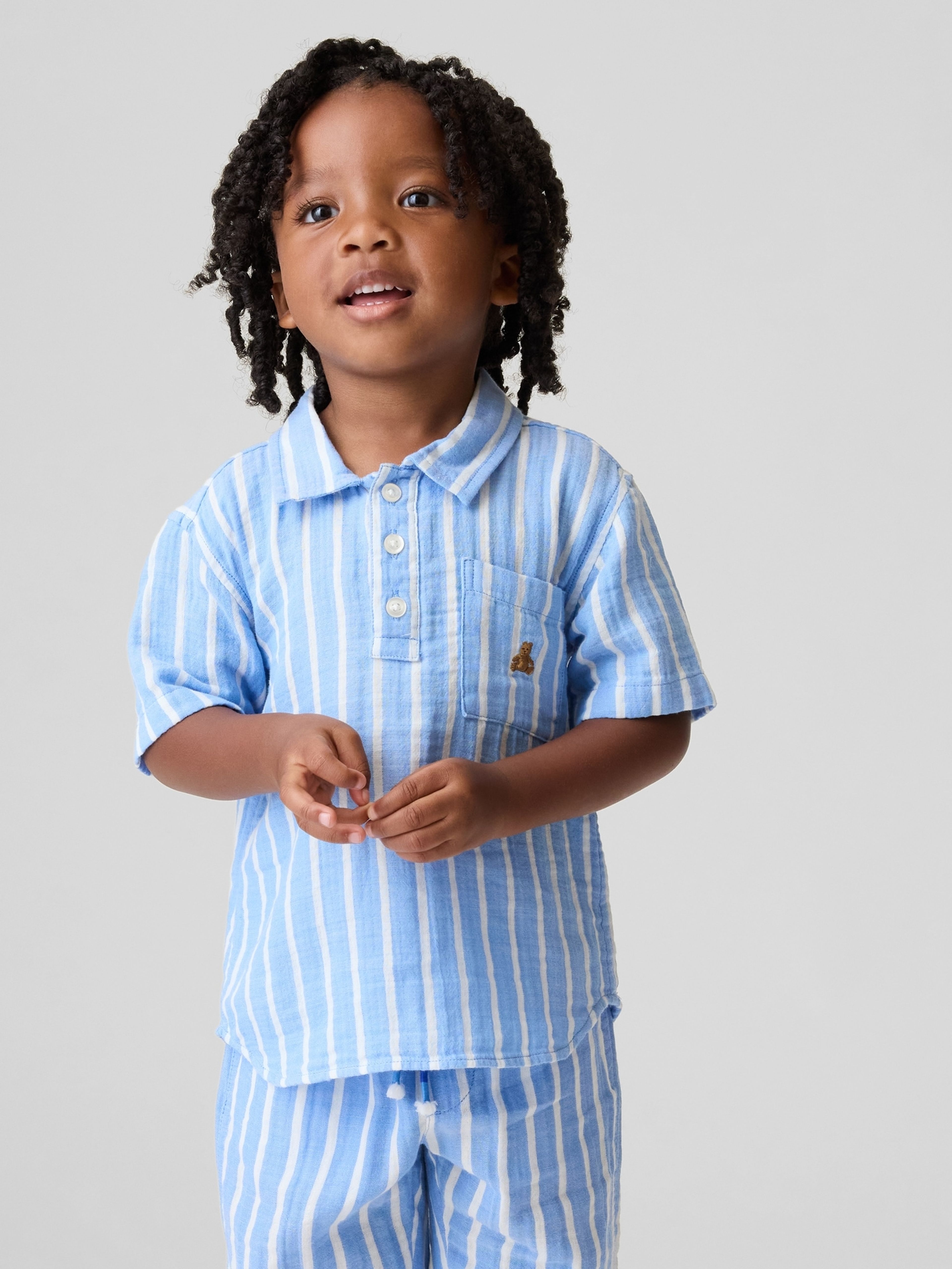 Baby mušelínová polo košile
