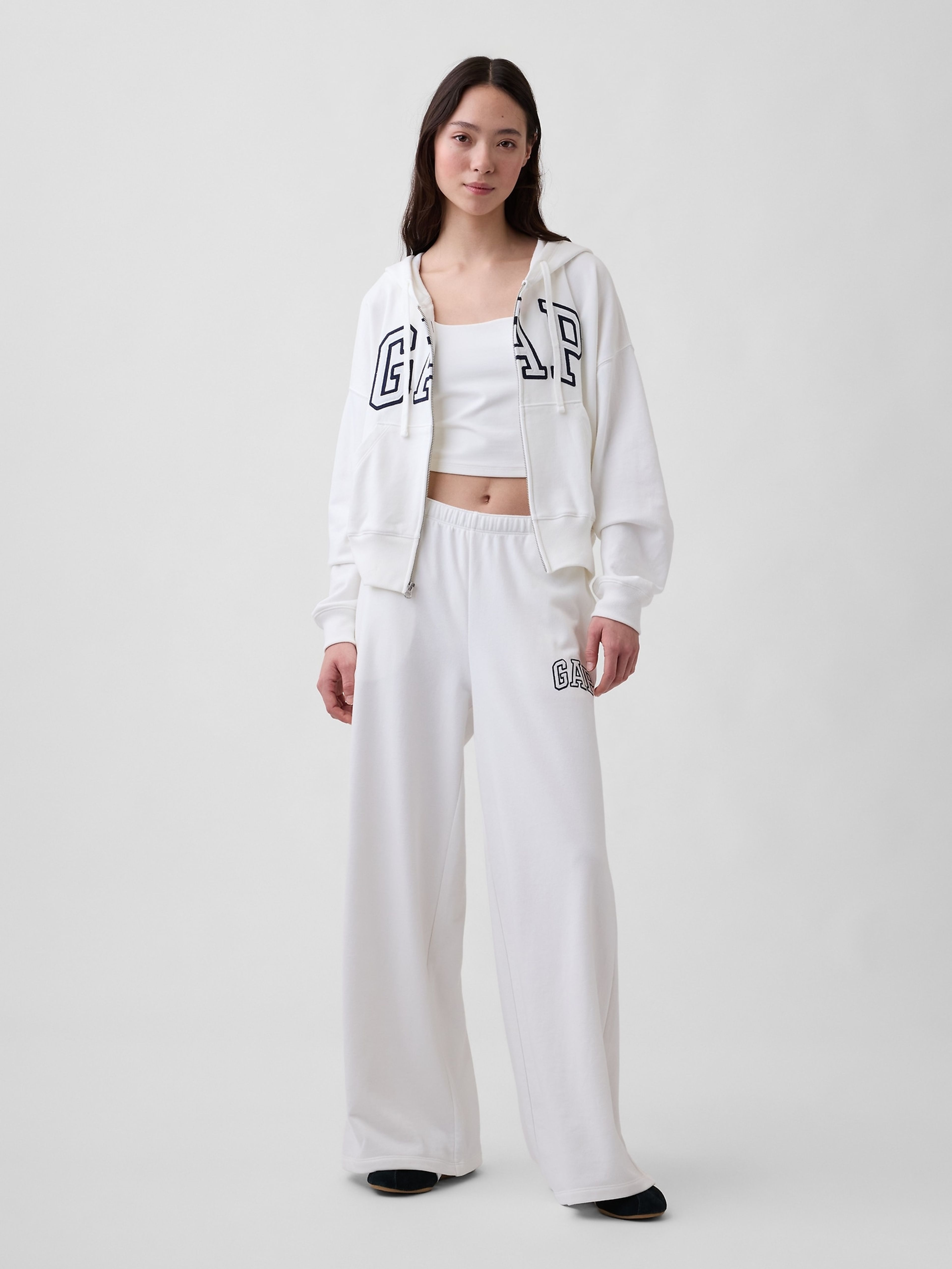 Tepláky s logem Wide-Leg