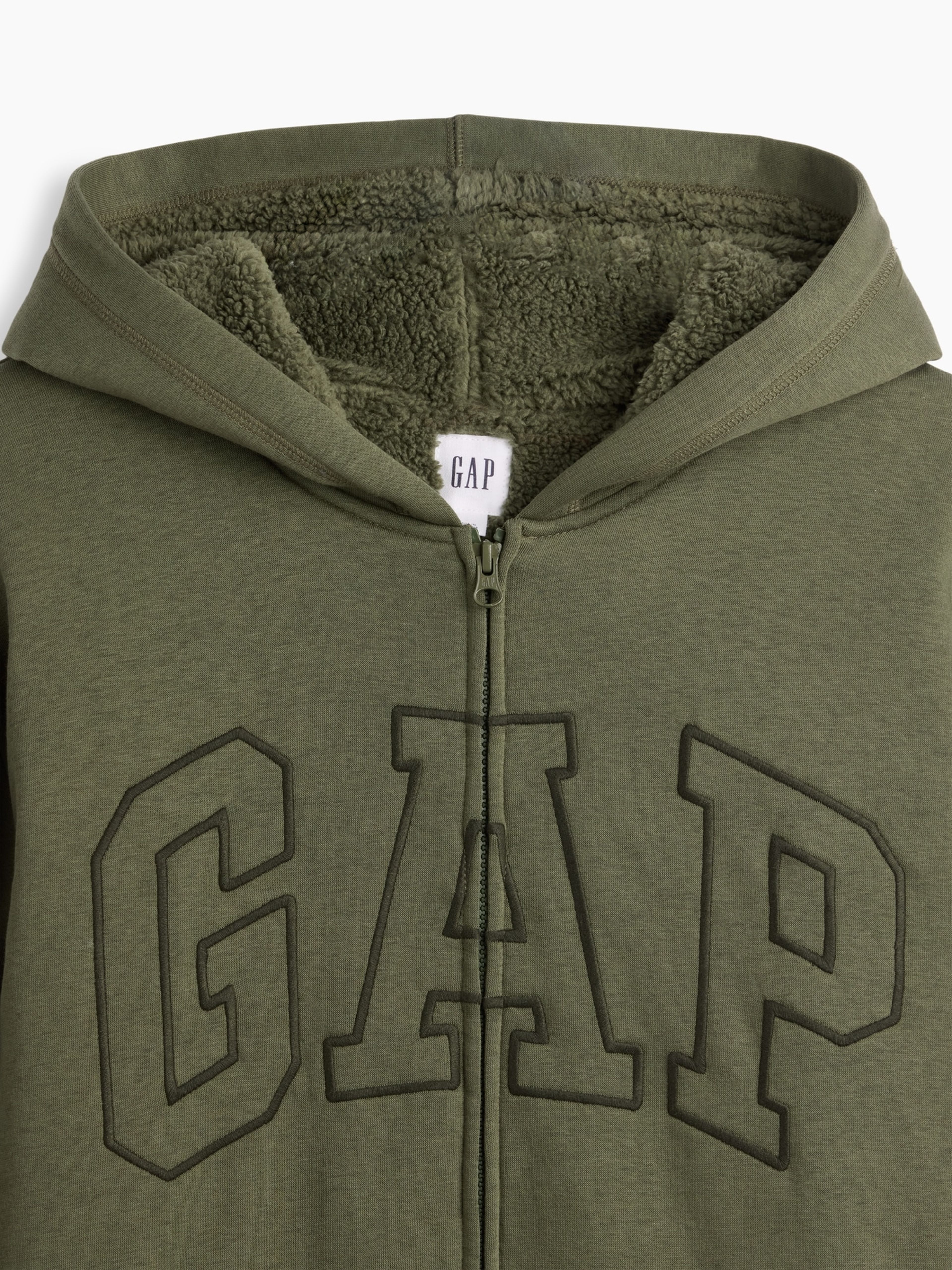Zateplená sherpa mikina s logom - 004