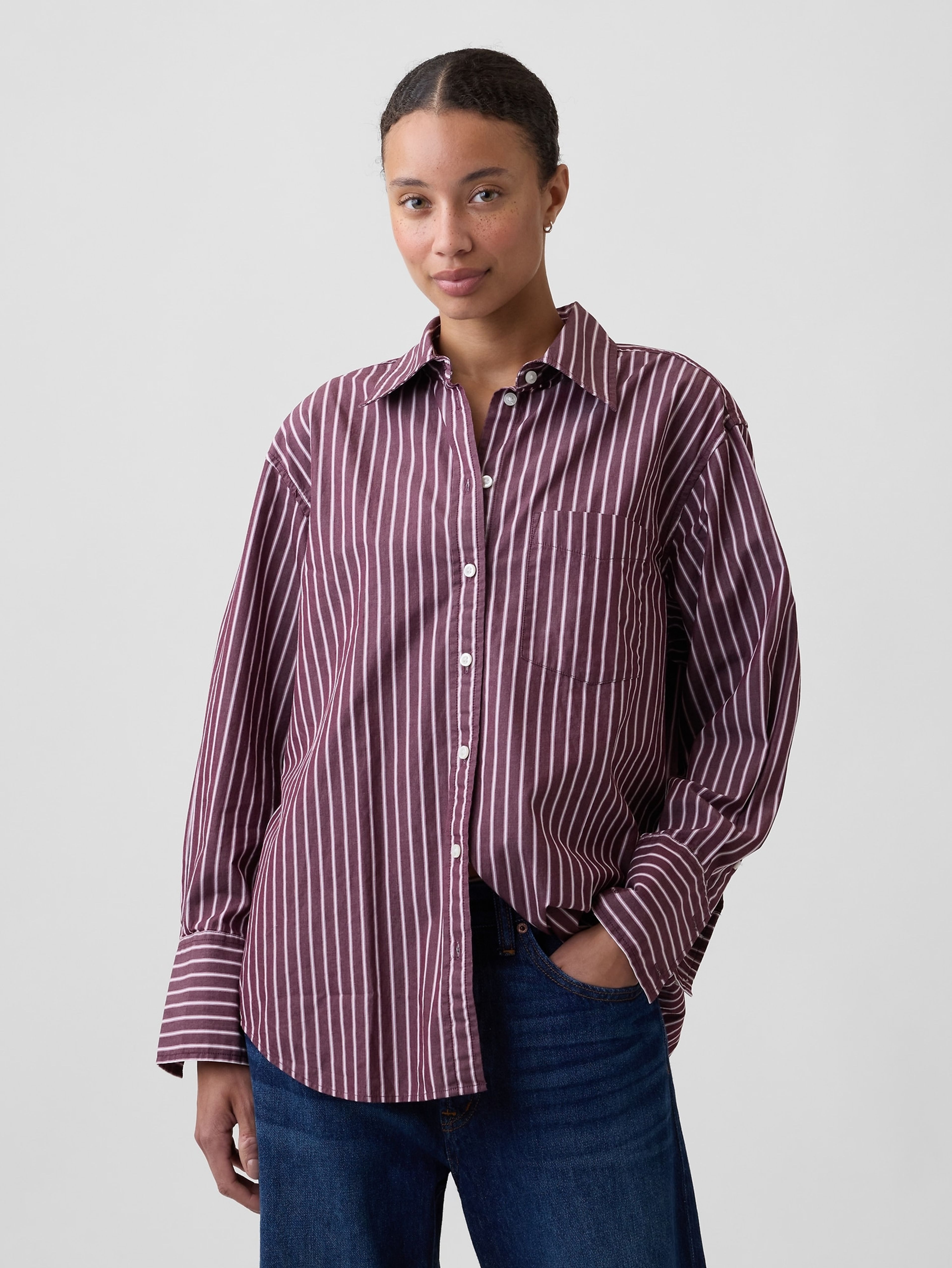 Popelínová oversize košeľa Big Shirt - 001