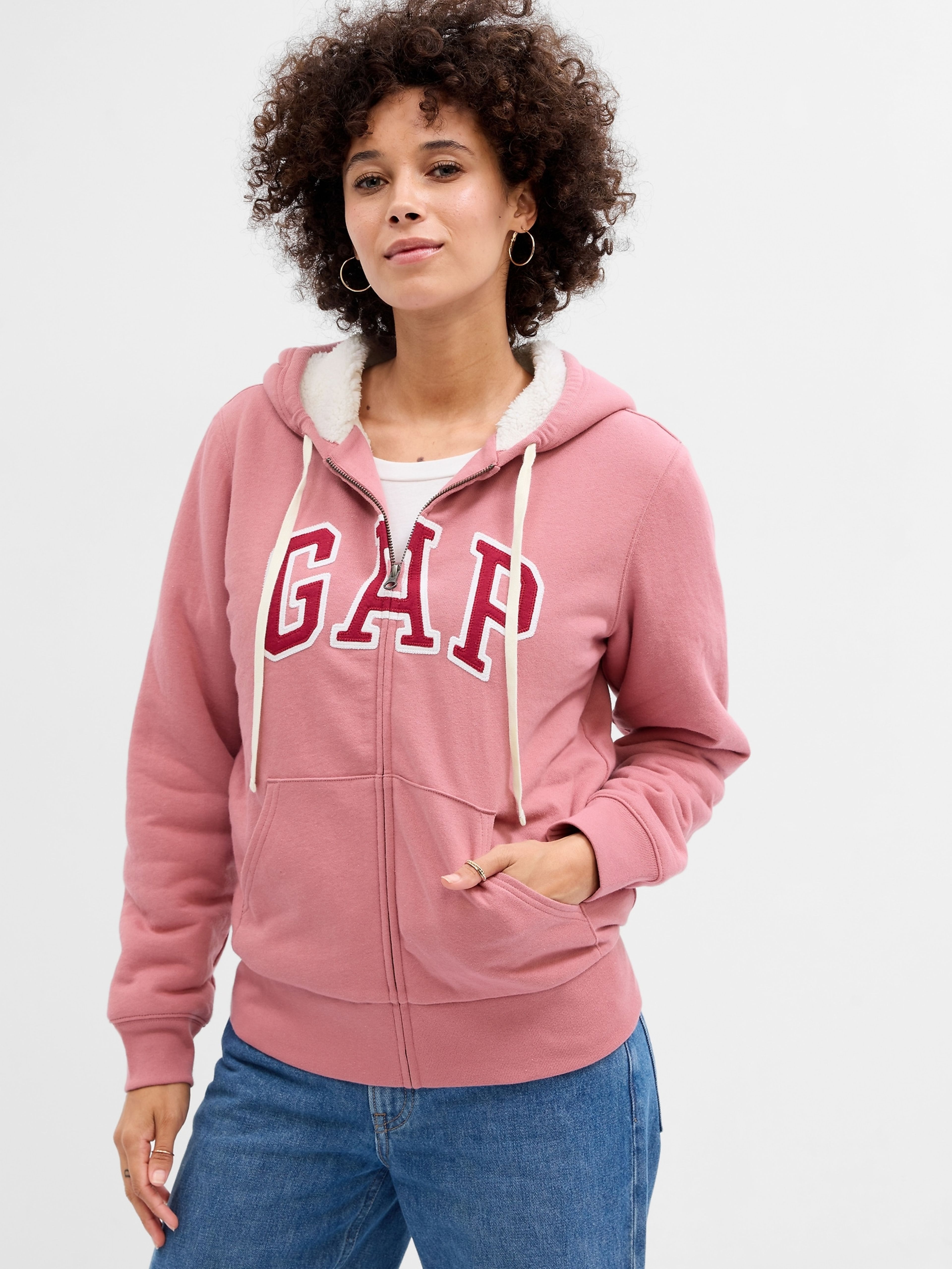 Sherpa-Sweatshirt mit Logo