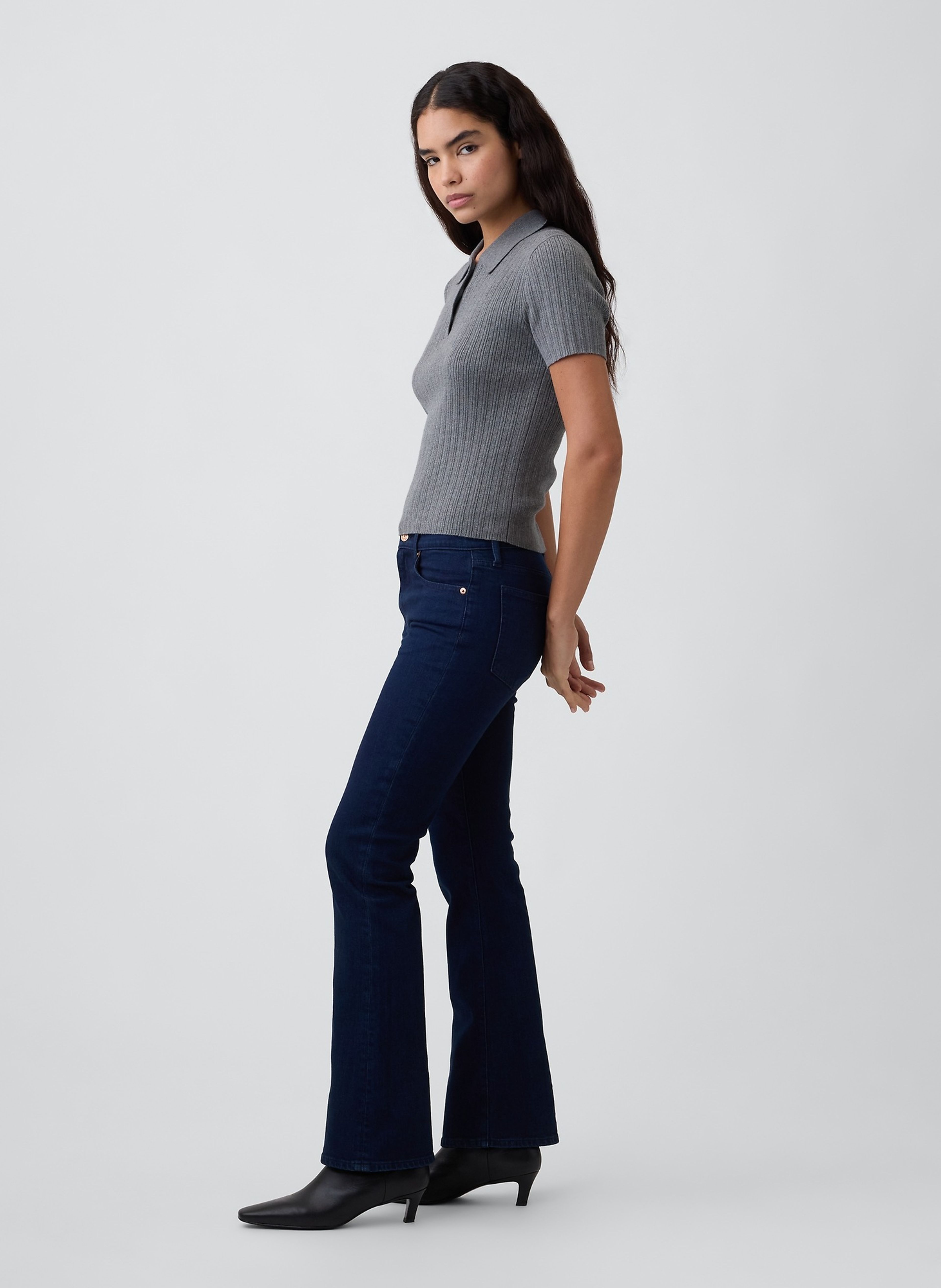Mid Rise Bootcut Jeans - 003