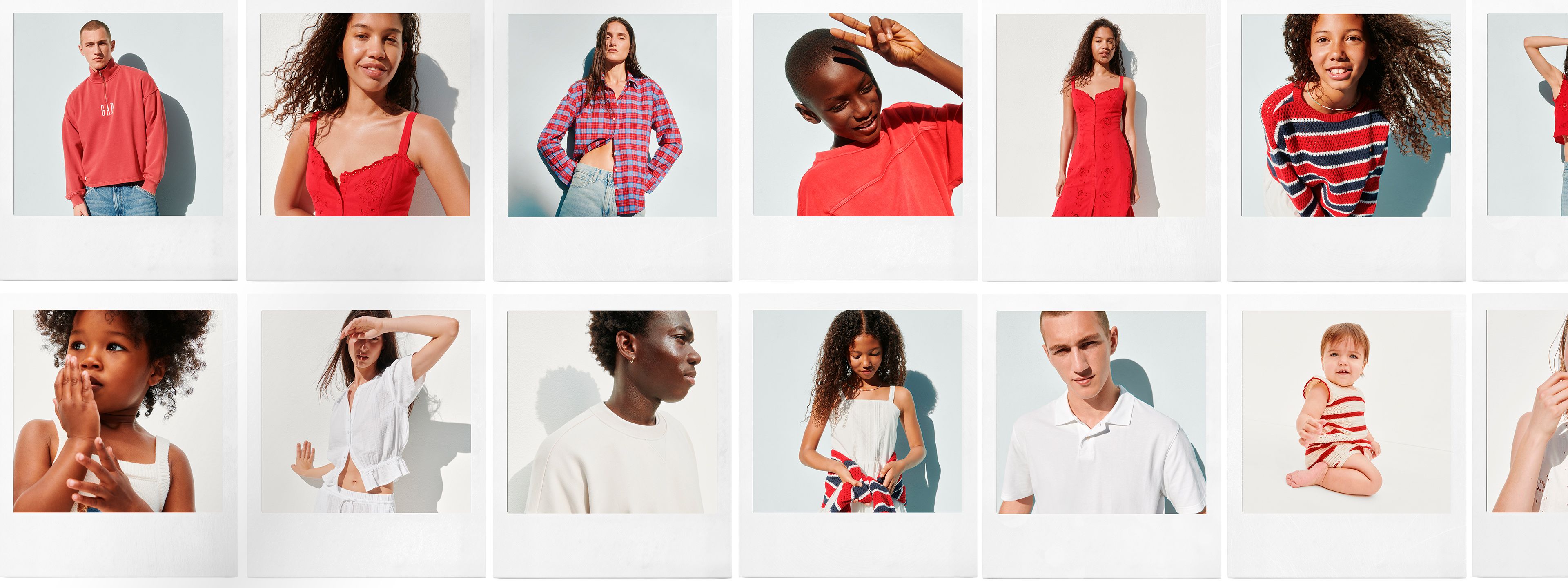 Red. White. And denim.