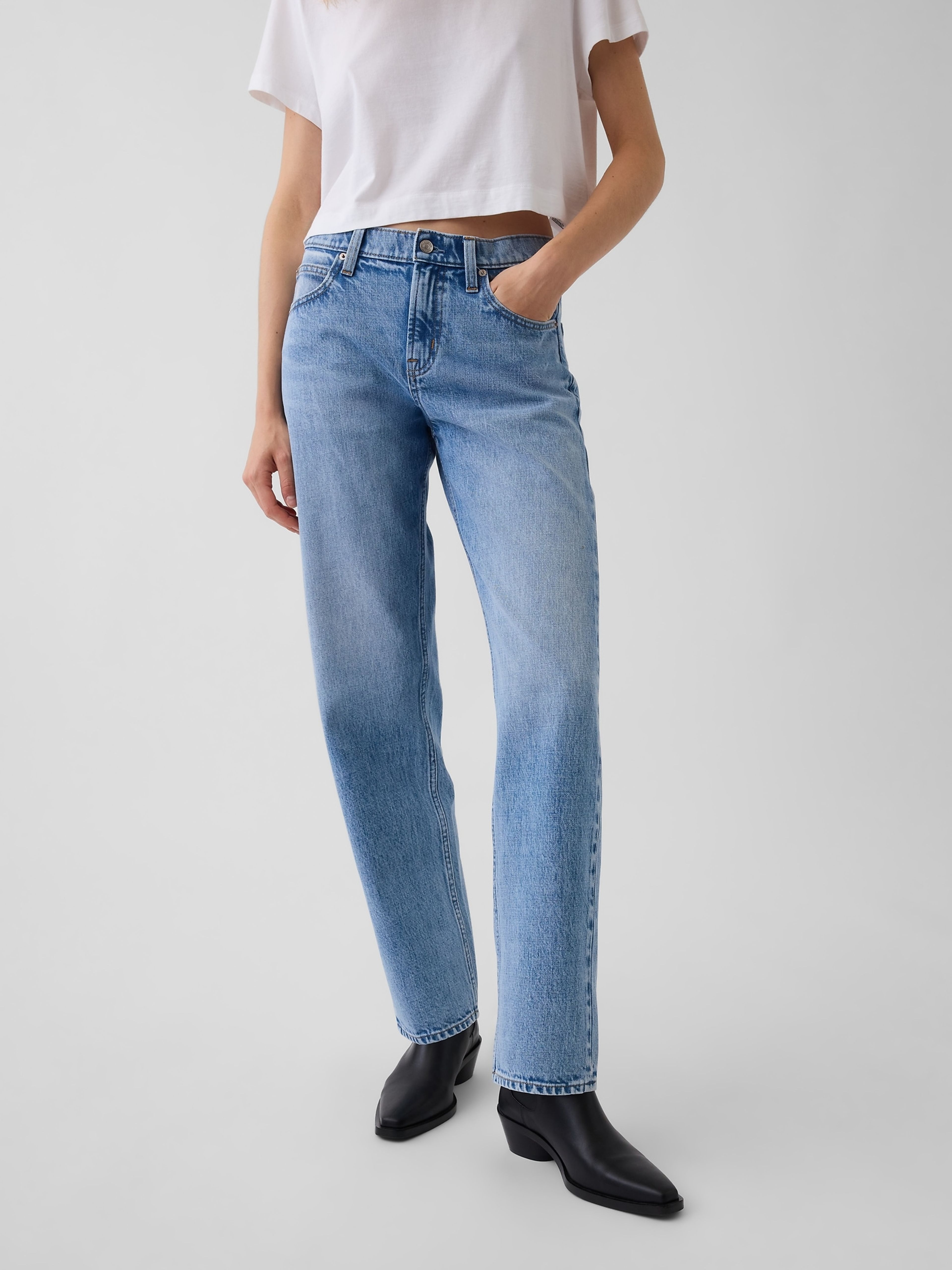 Jean Mid Rise Straight Taper - 006