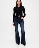 Jeansy High Rise 70s Flare-Granatowy - 001