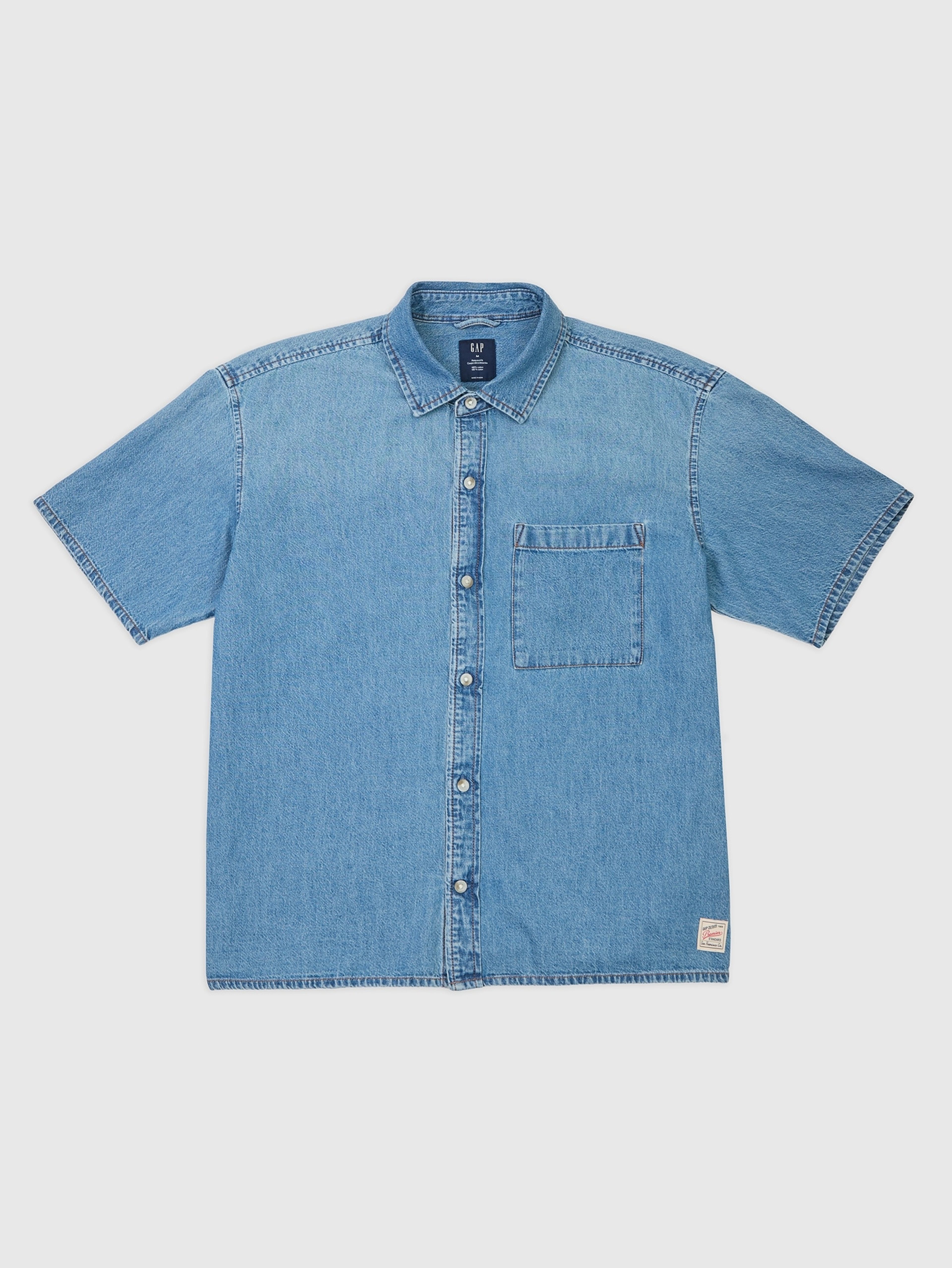 Cămașă din denim cu mânecă scurtă
