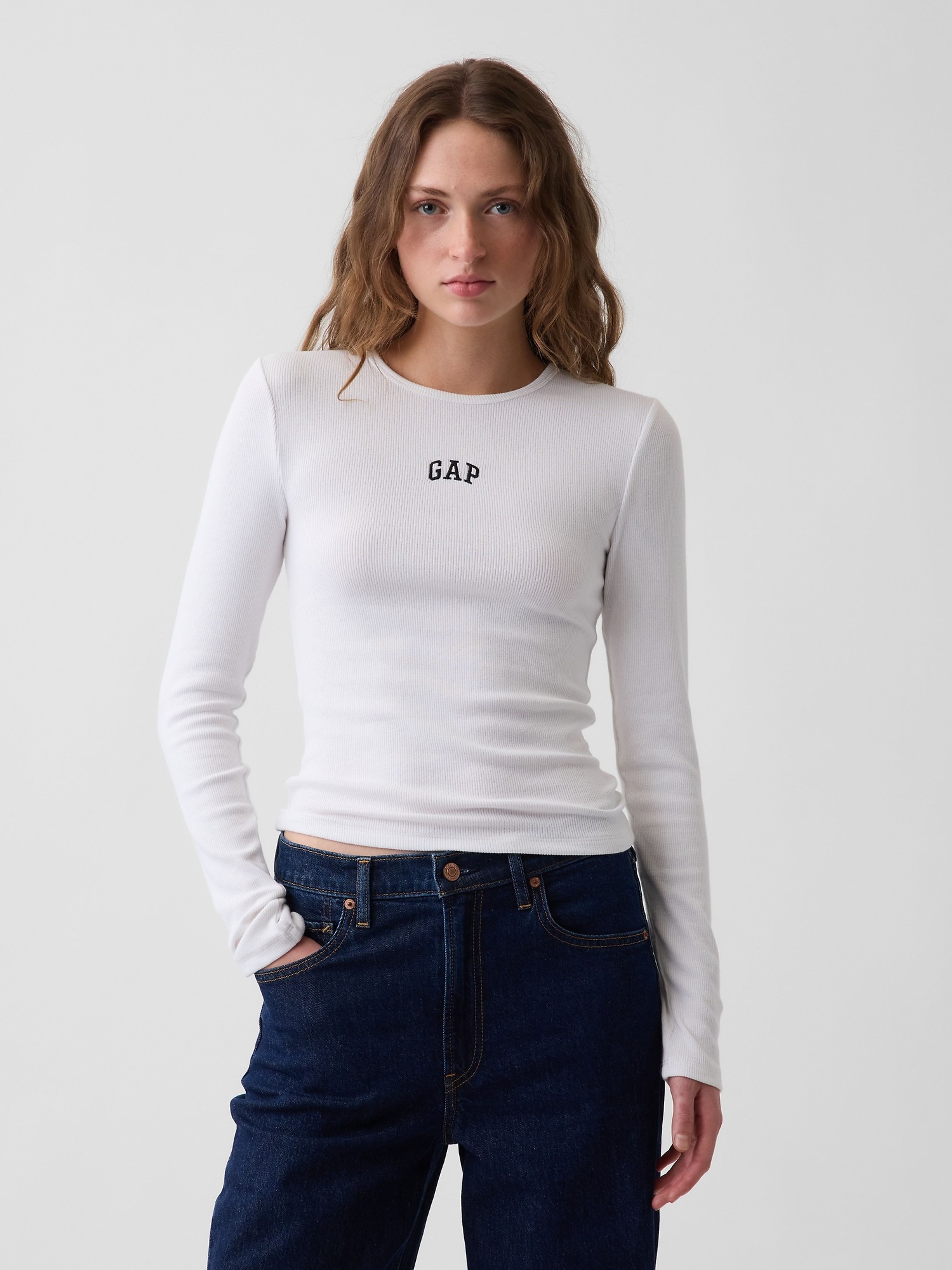 Ripp-T-Shirt mit Logo - 001