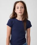 Baby prążkowany T-shirt-Granatowy - 001