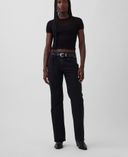 Mid Rise Relaxed Straight jeans-Zwart - 001