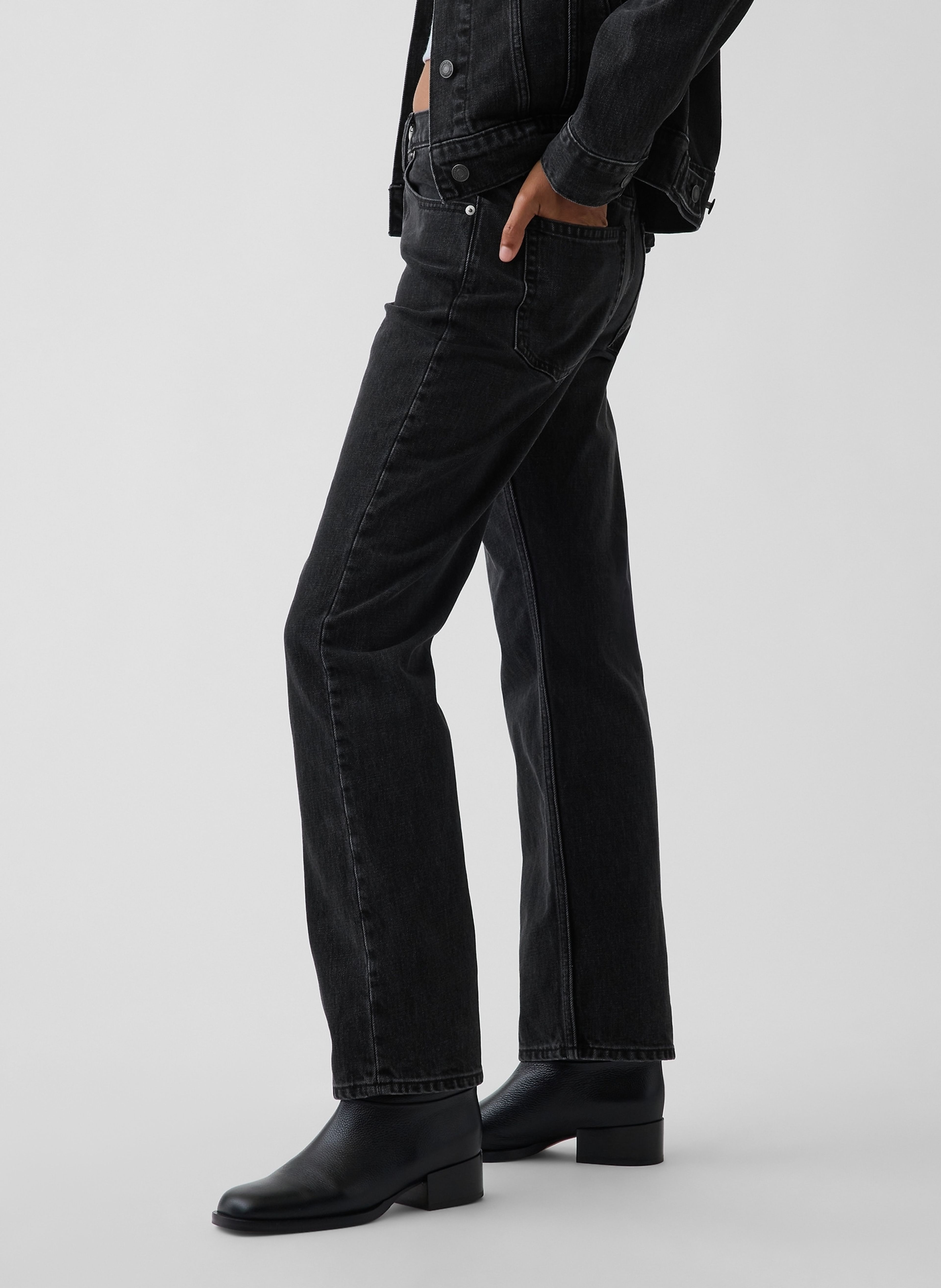 Jean Mid Rise Straight Taper - 003