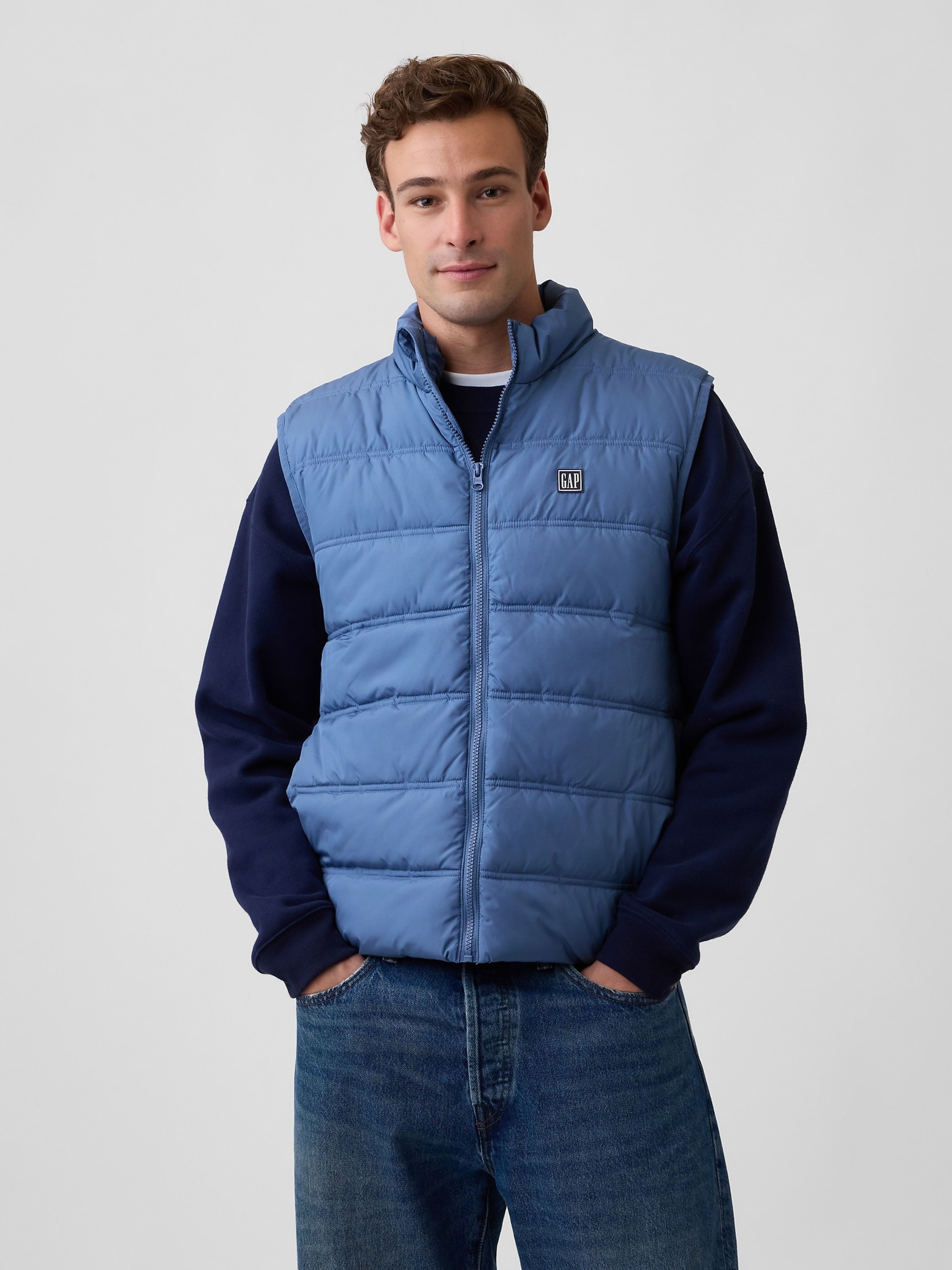 Gesteppte Weste mit Logo - 001