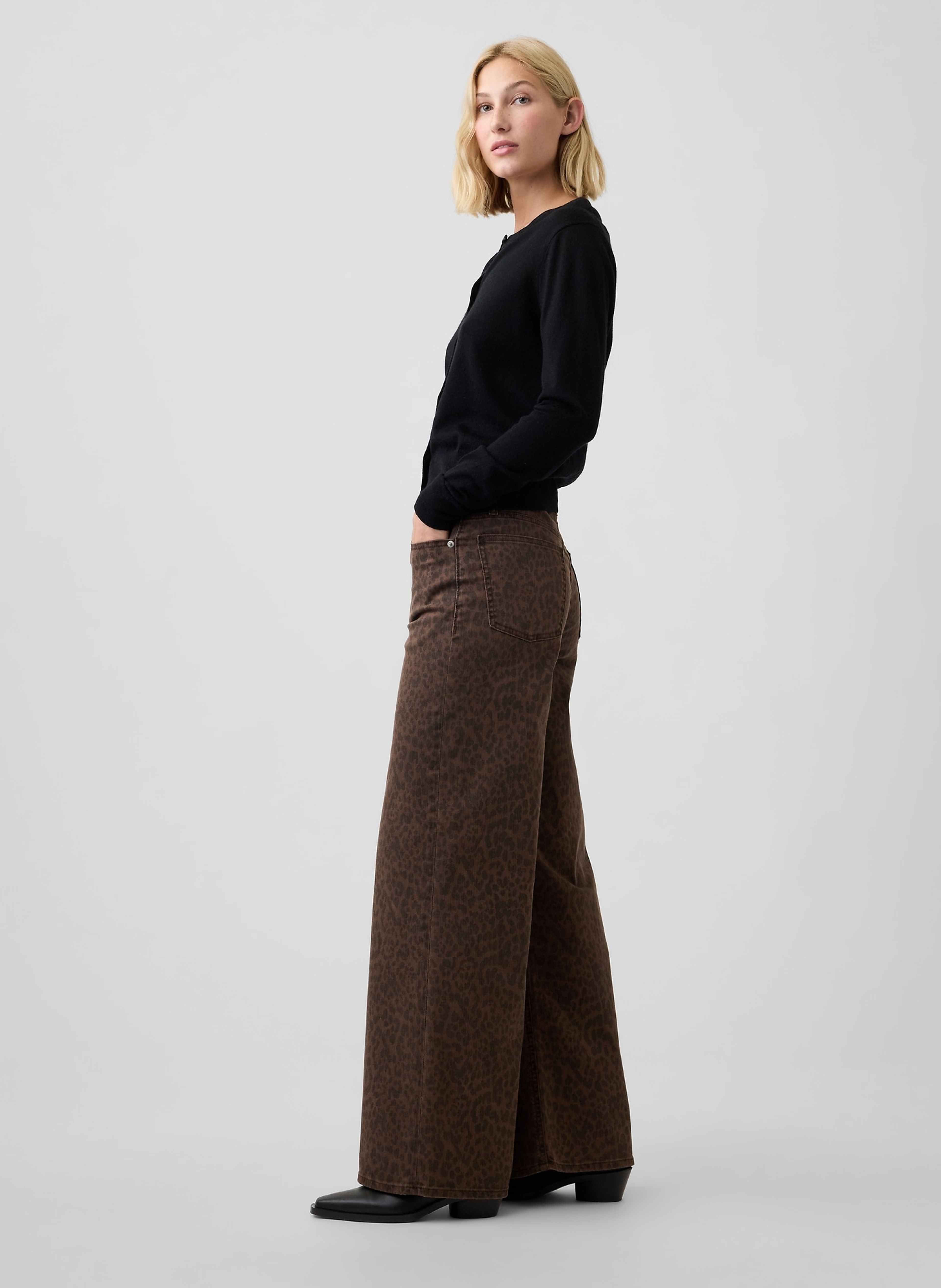 Džínsy Mid Rise Wide-Leg - 003