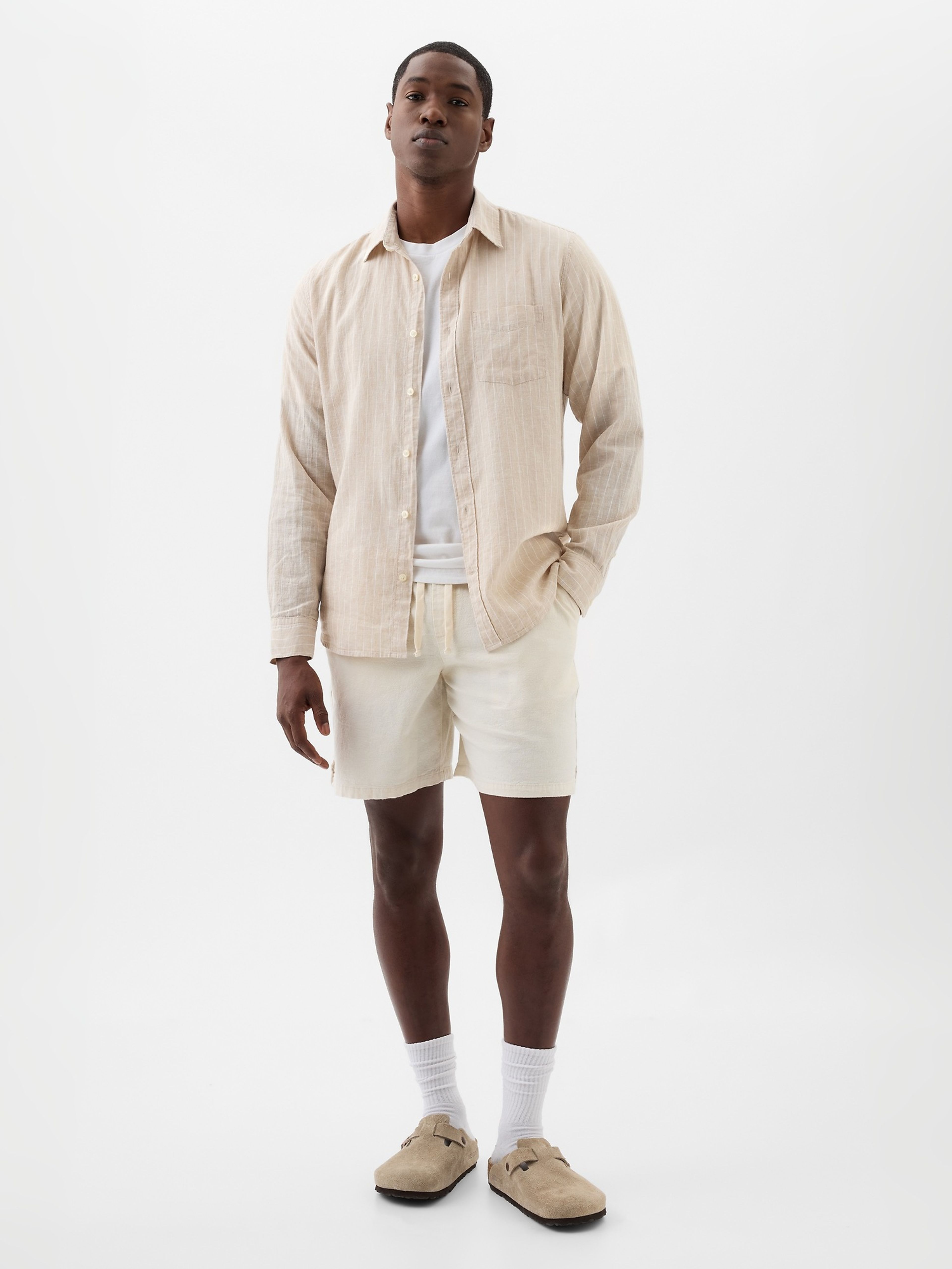 Shorts aus Leinenmischung