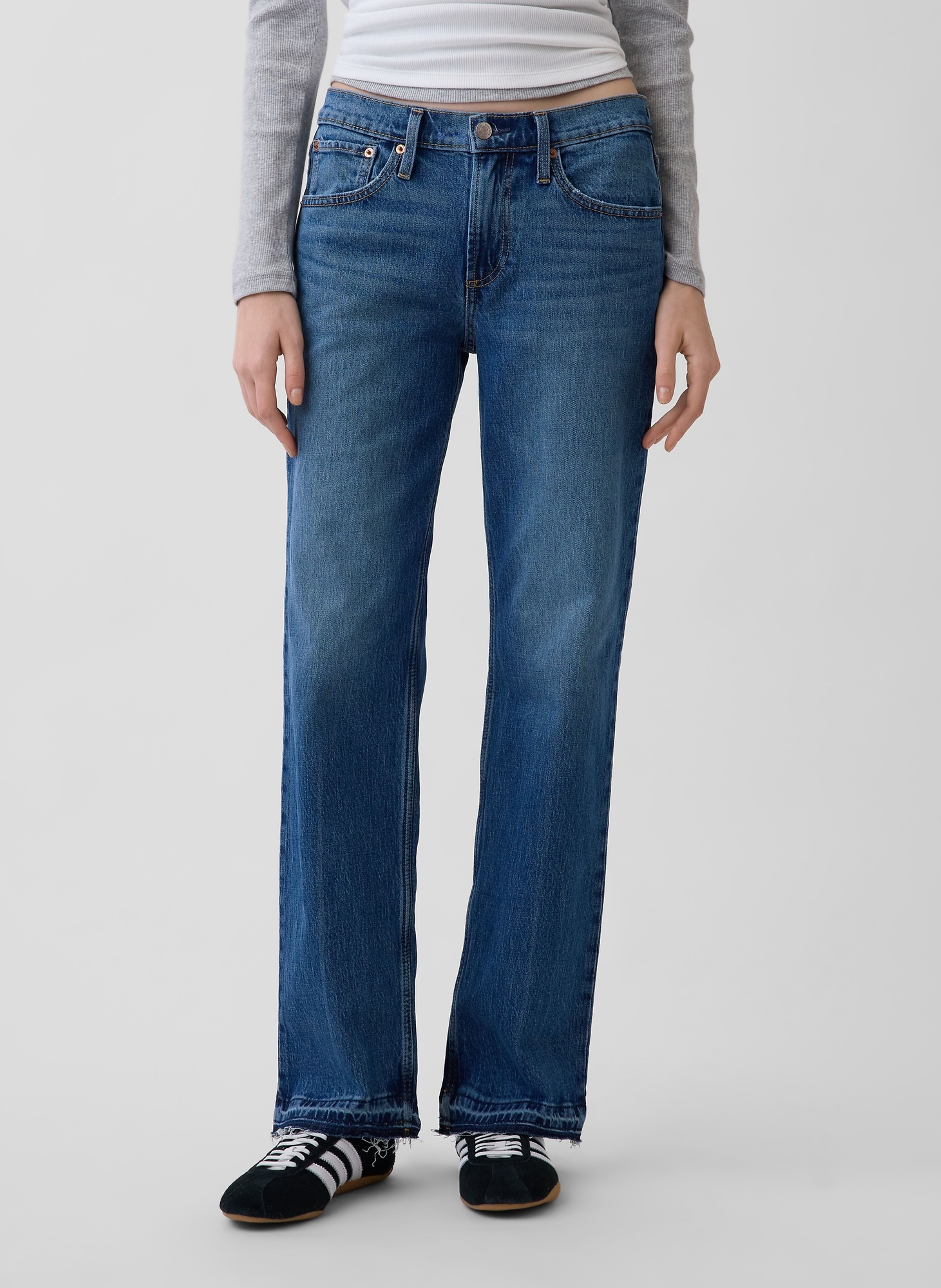 Jeans Mid Rise Relaxed Straight - 002