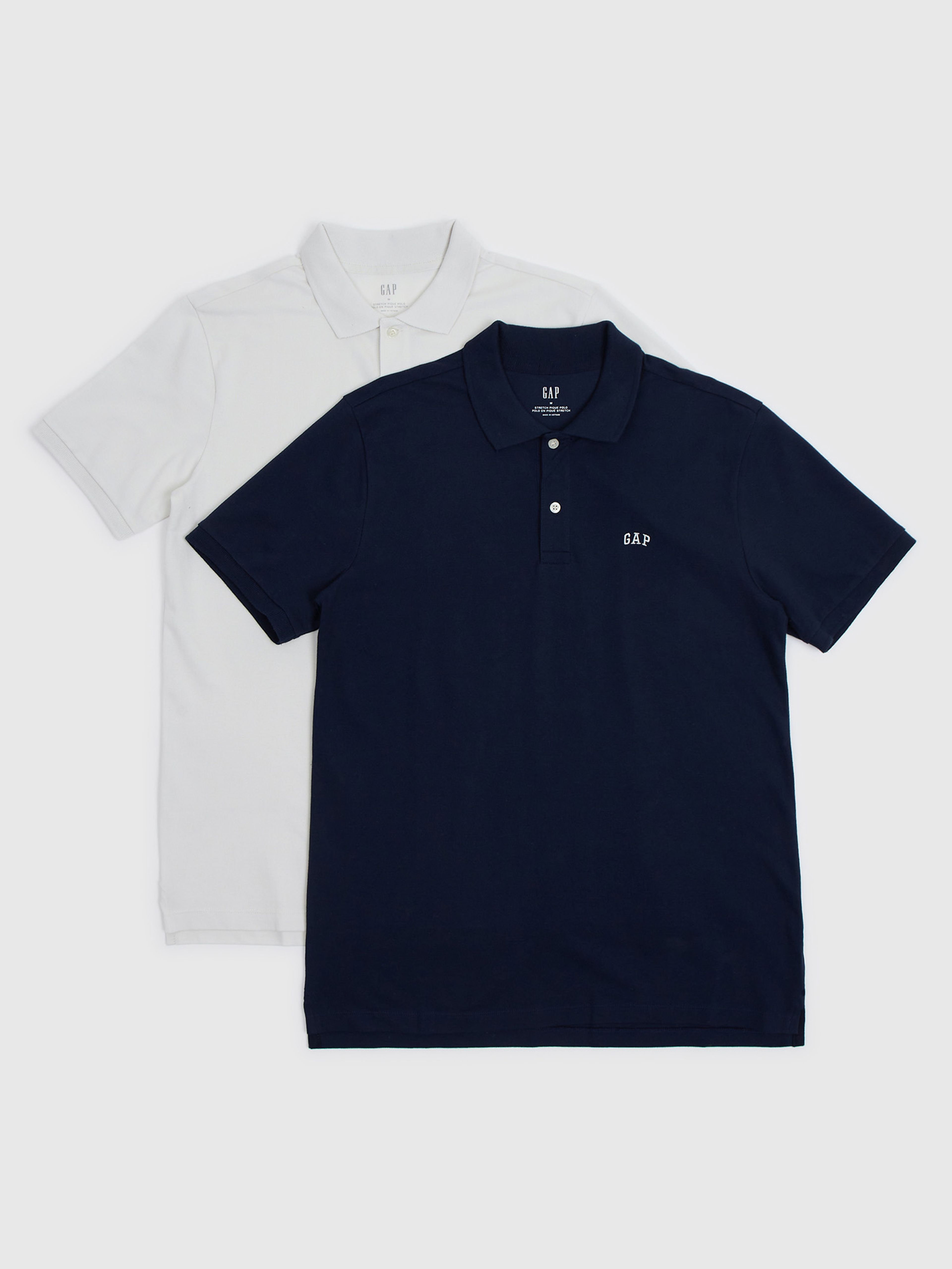 Poloshirts pique logo, 2-Stk