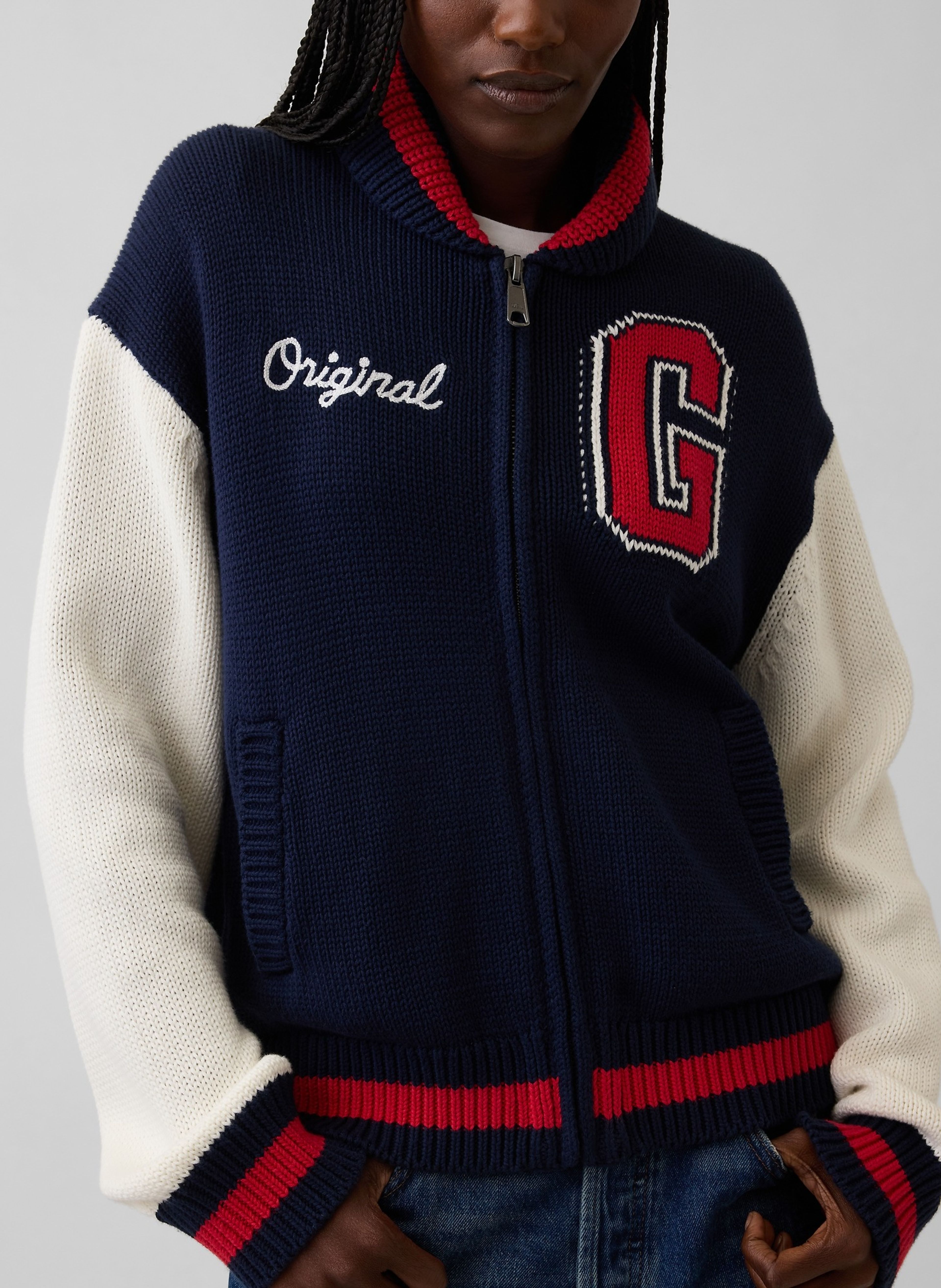 Oversize pletený bomber Brannan Bear - 004
