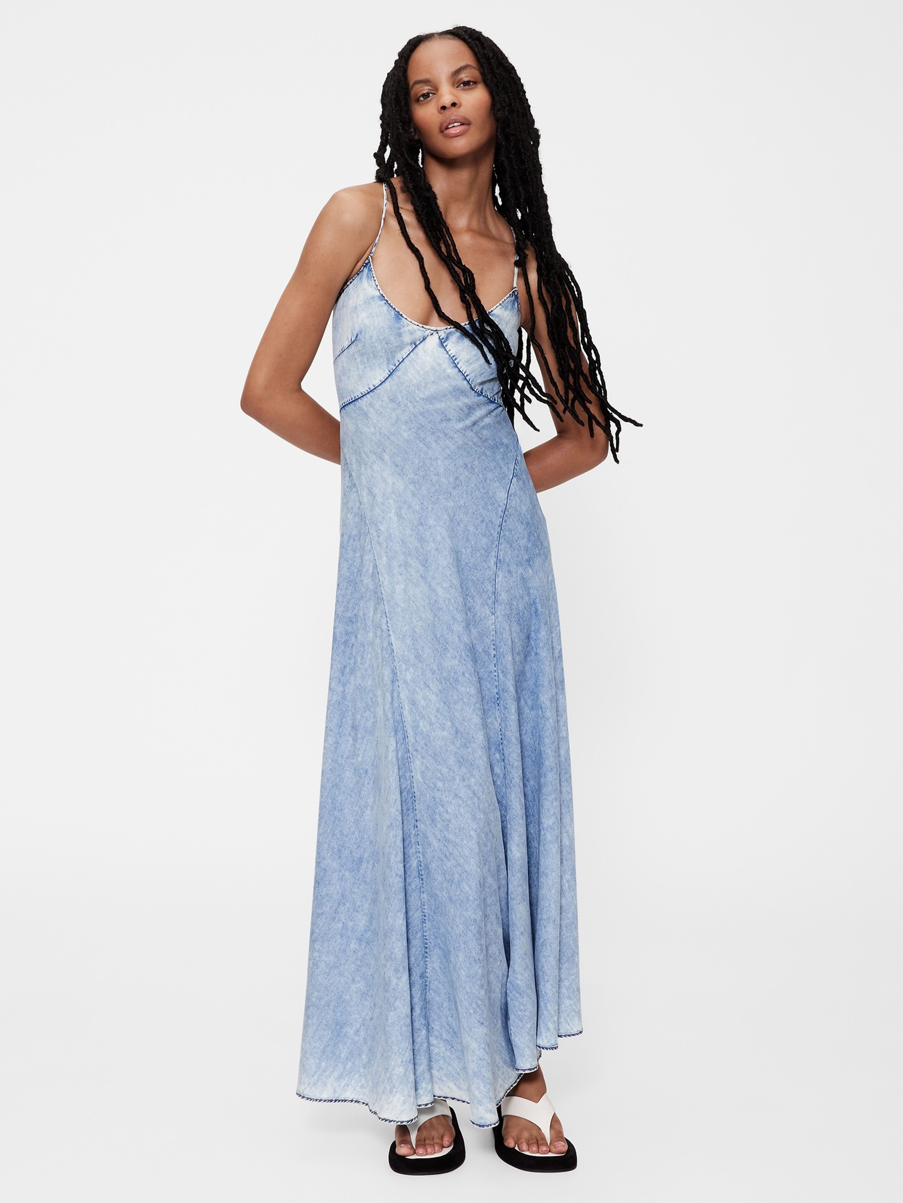 Sukienka maxi z jeansu GapStudio by Zac Posen
