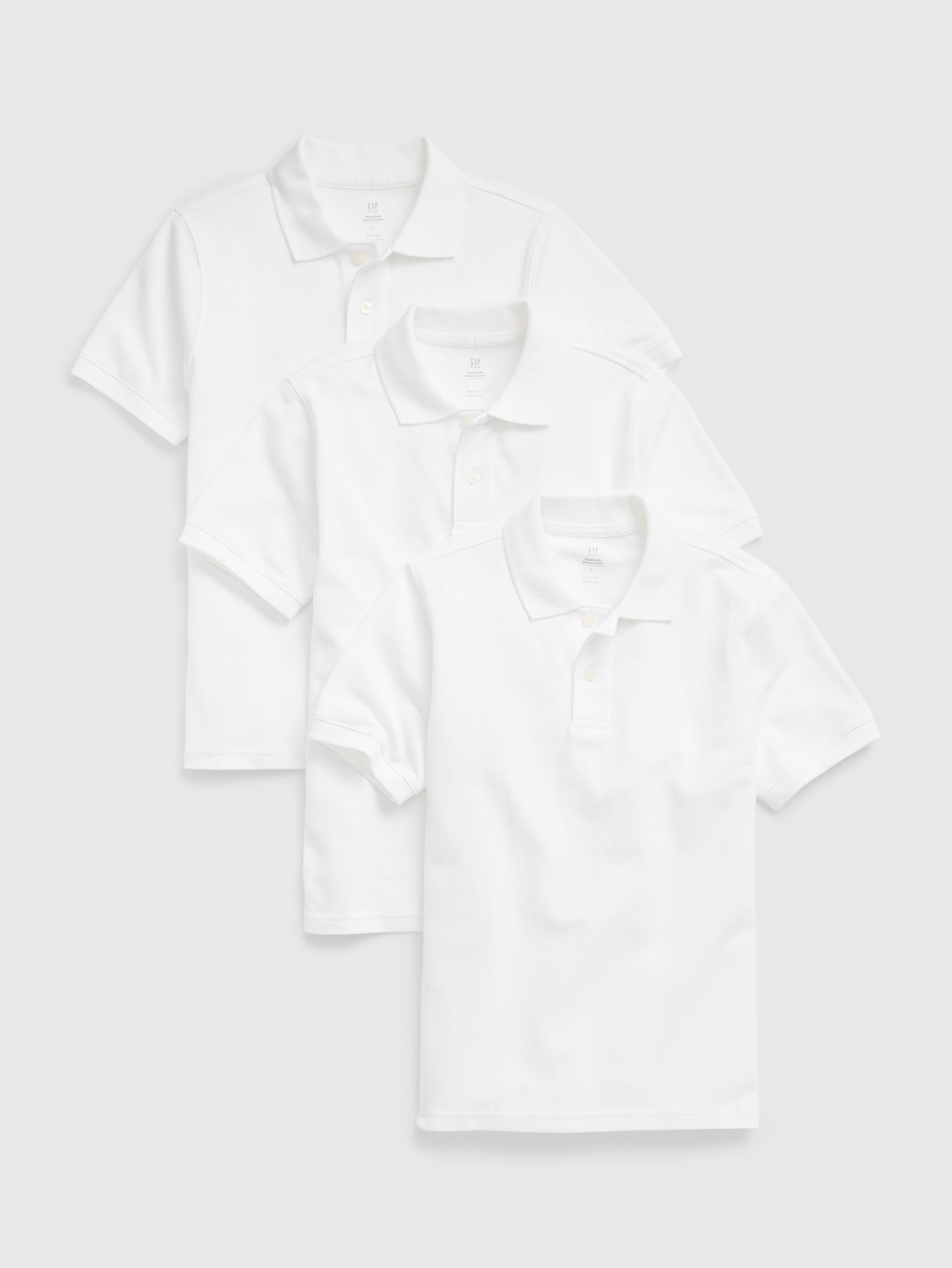 Kinder Poloshirts uniform organic, 3 Stück