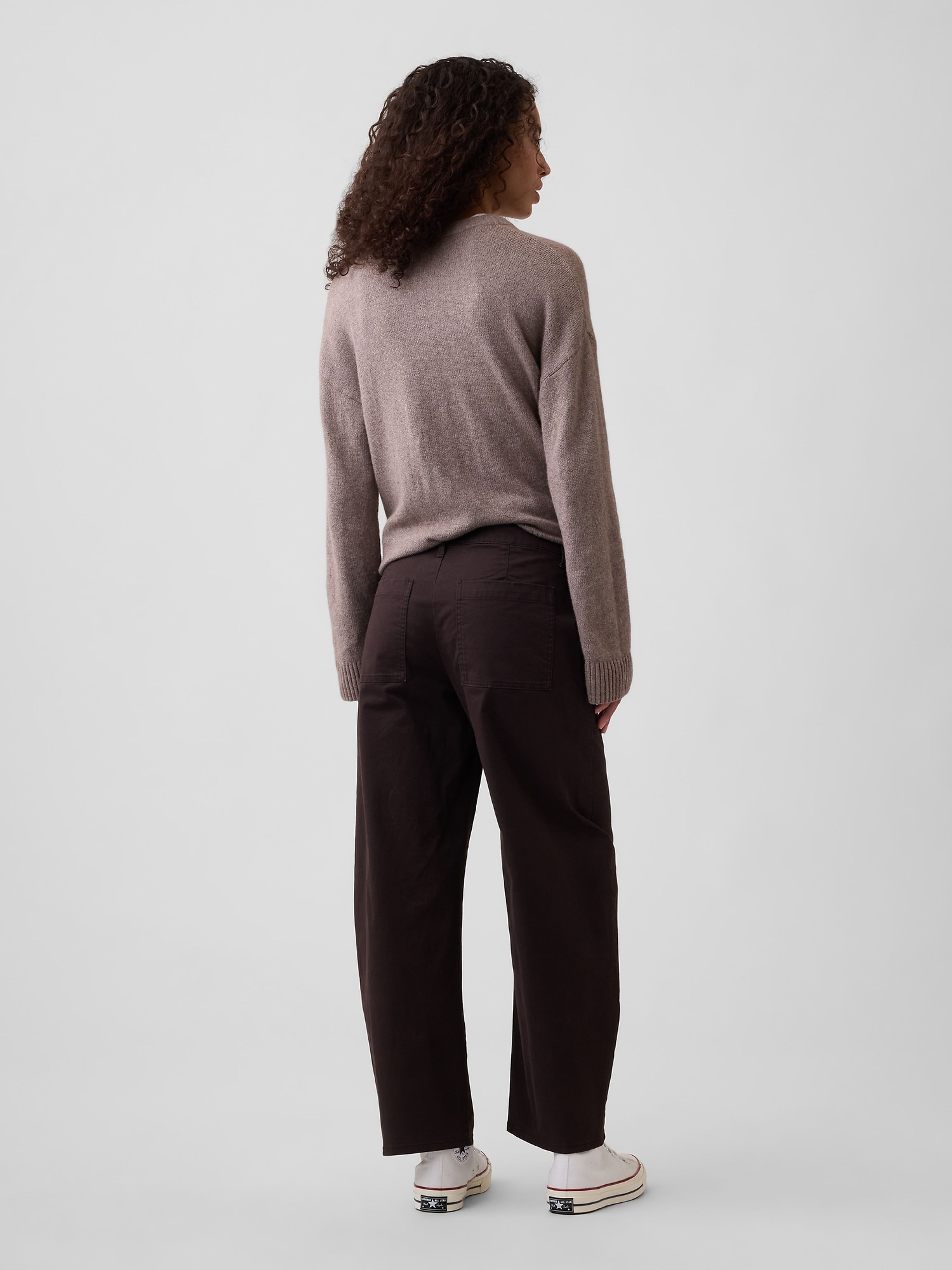 Mid Rise barrel khakibroek - 004