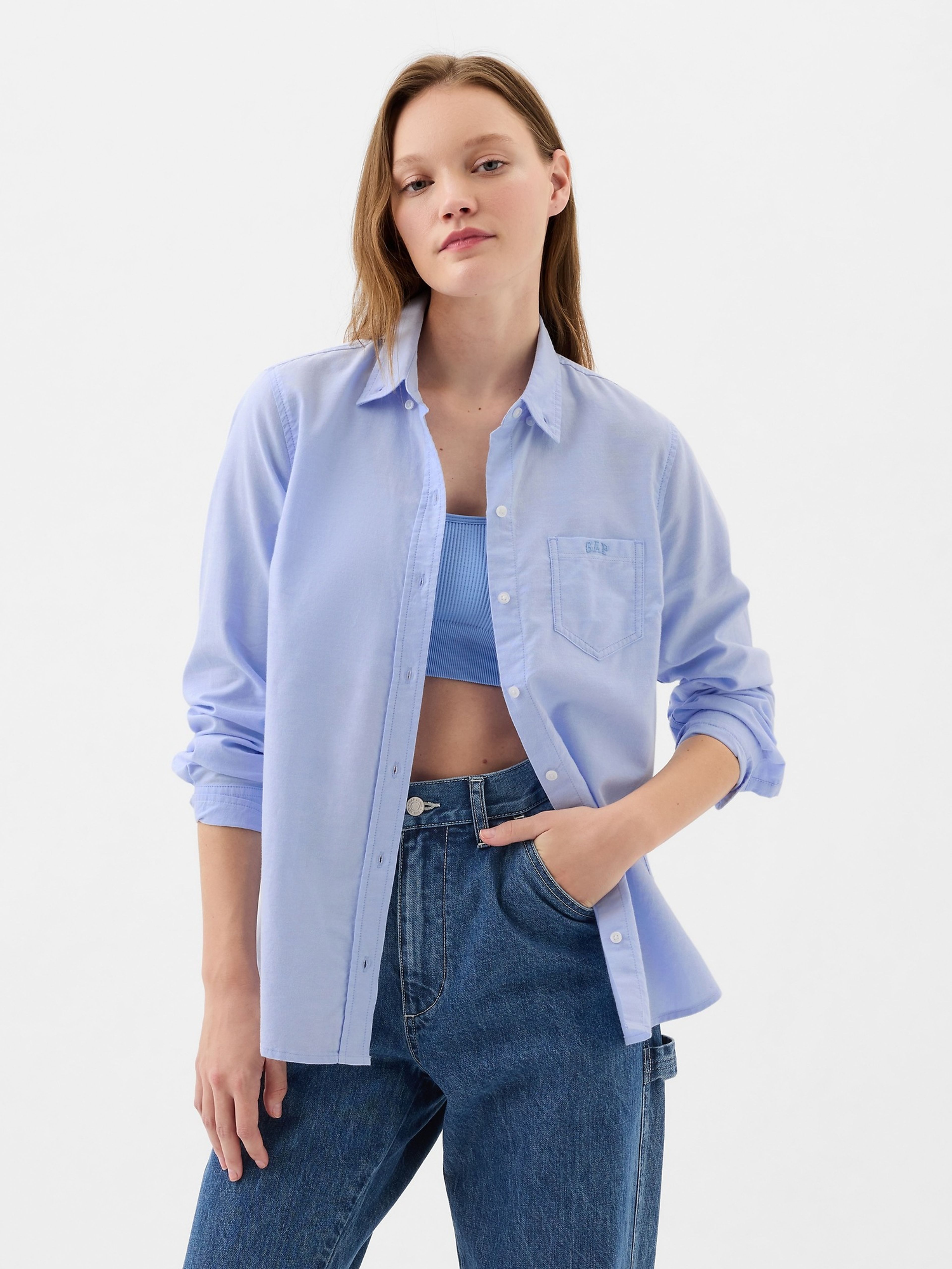 Damen Oxfordhemd mit Logo