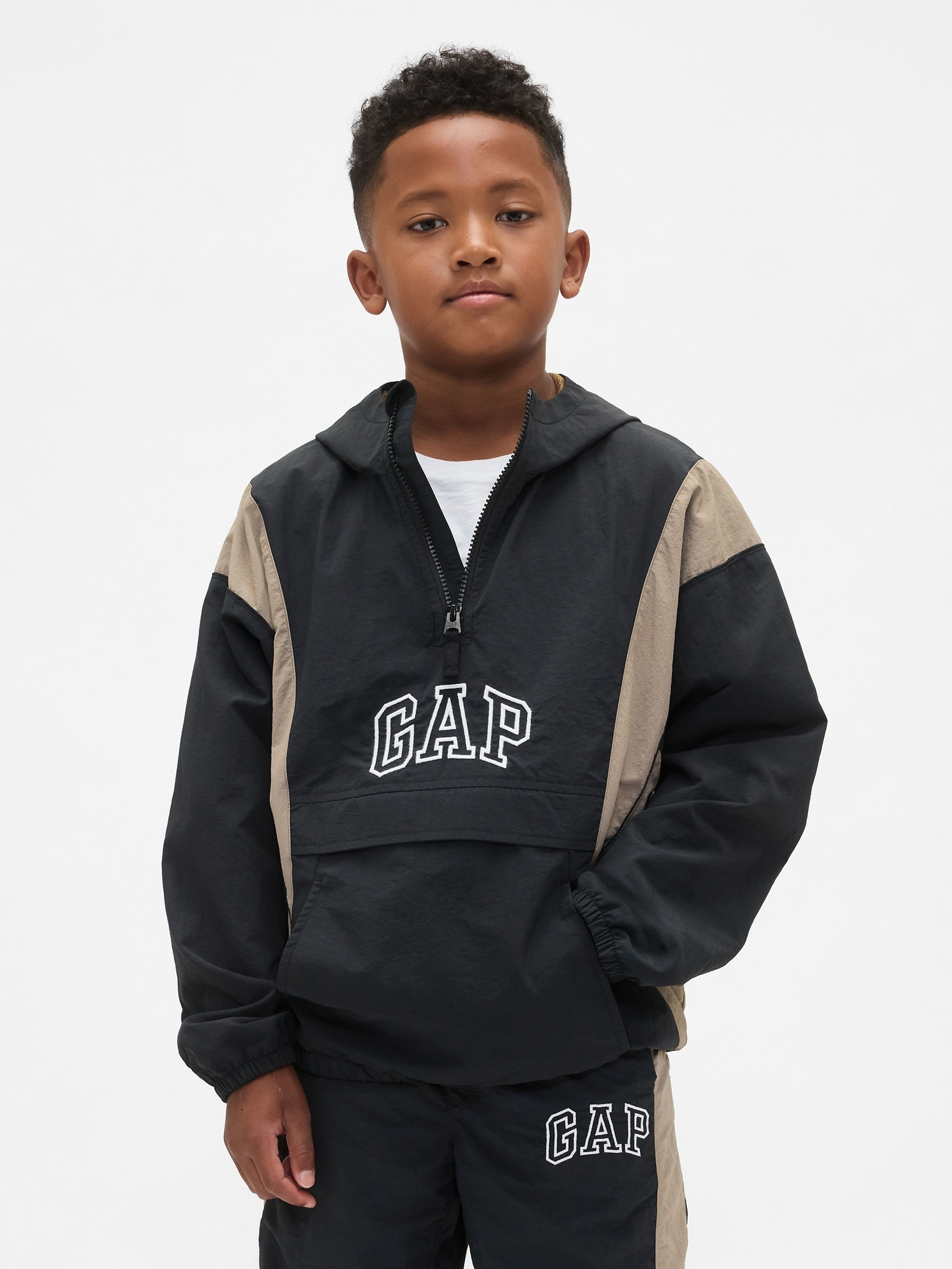 Jungen-Nylonjacke wasserabweisend