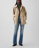 Midi trenchcoat met ceintuur-Beige - 001