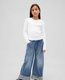 Jeansy dziecięce Wide-Leg Baggy-Niebieski - 001
