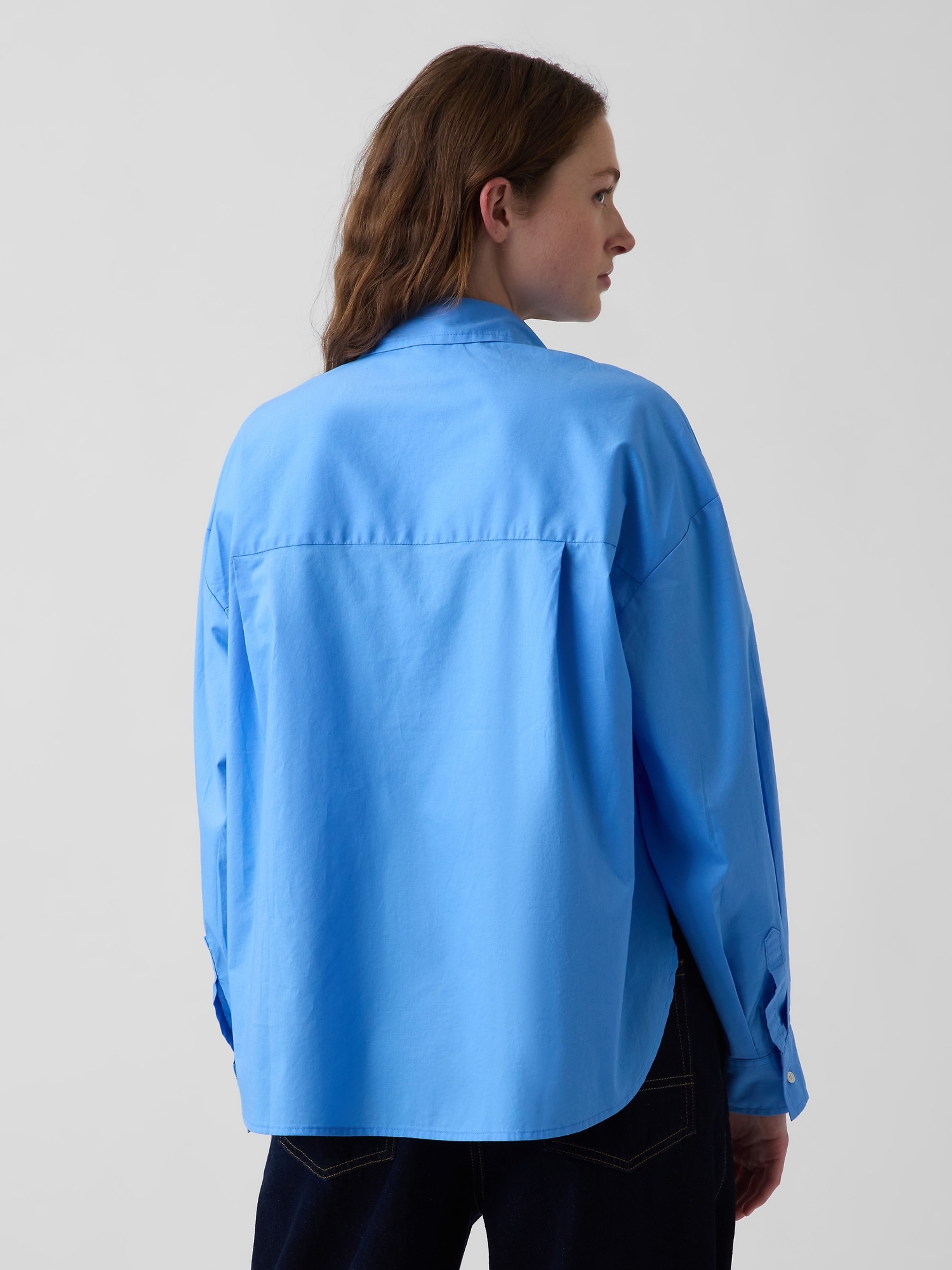 Oversize-Hemd aus Popeline mit Logo - 003