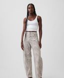 High Rise Barrel Jeans gemustert-Grau - 001