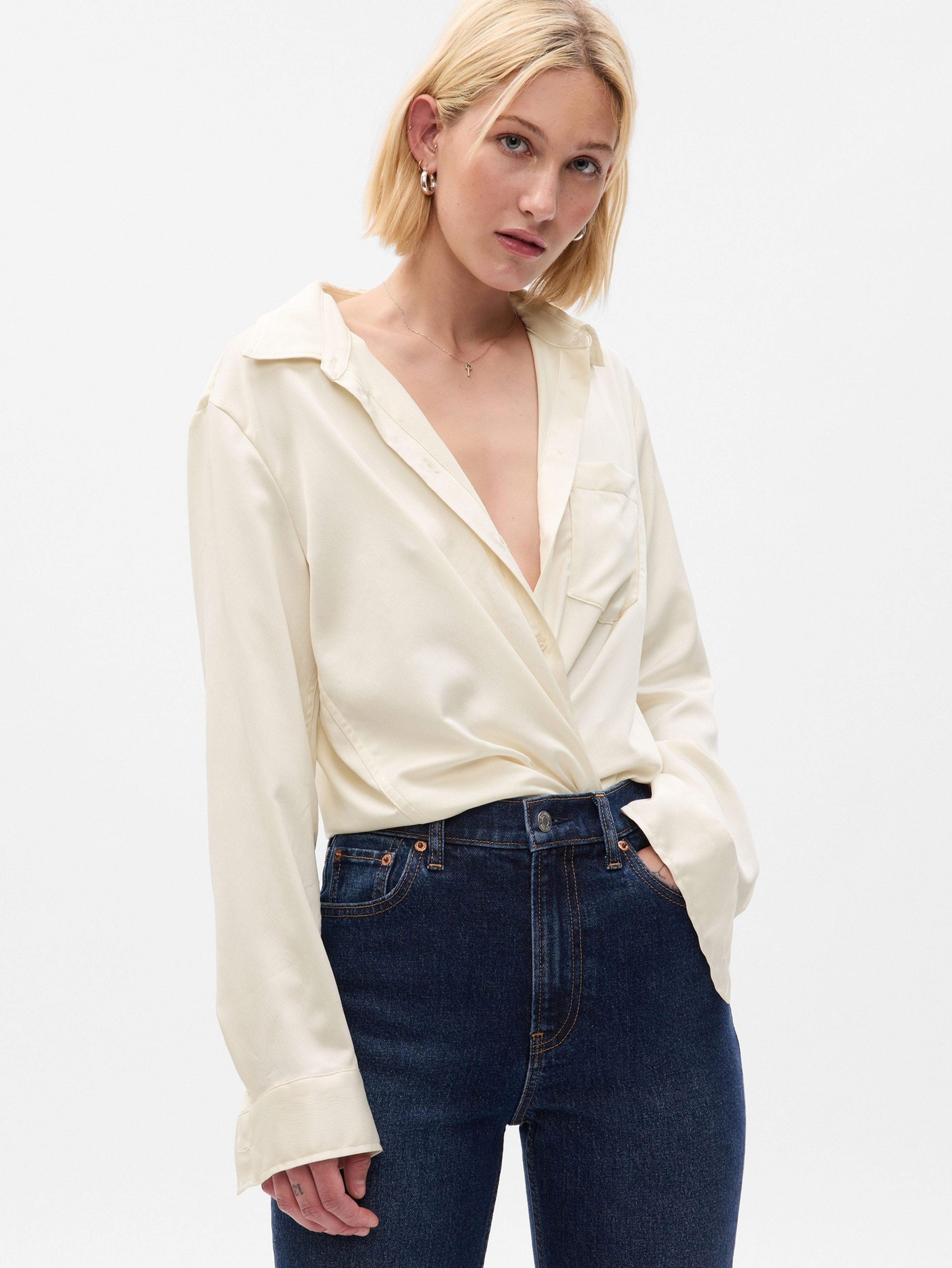Satinbluse
