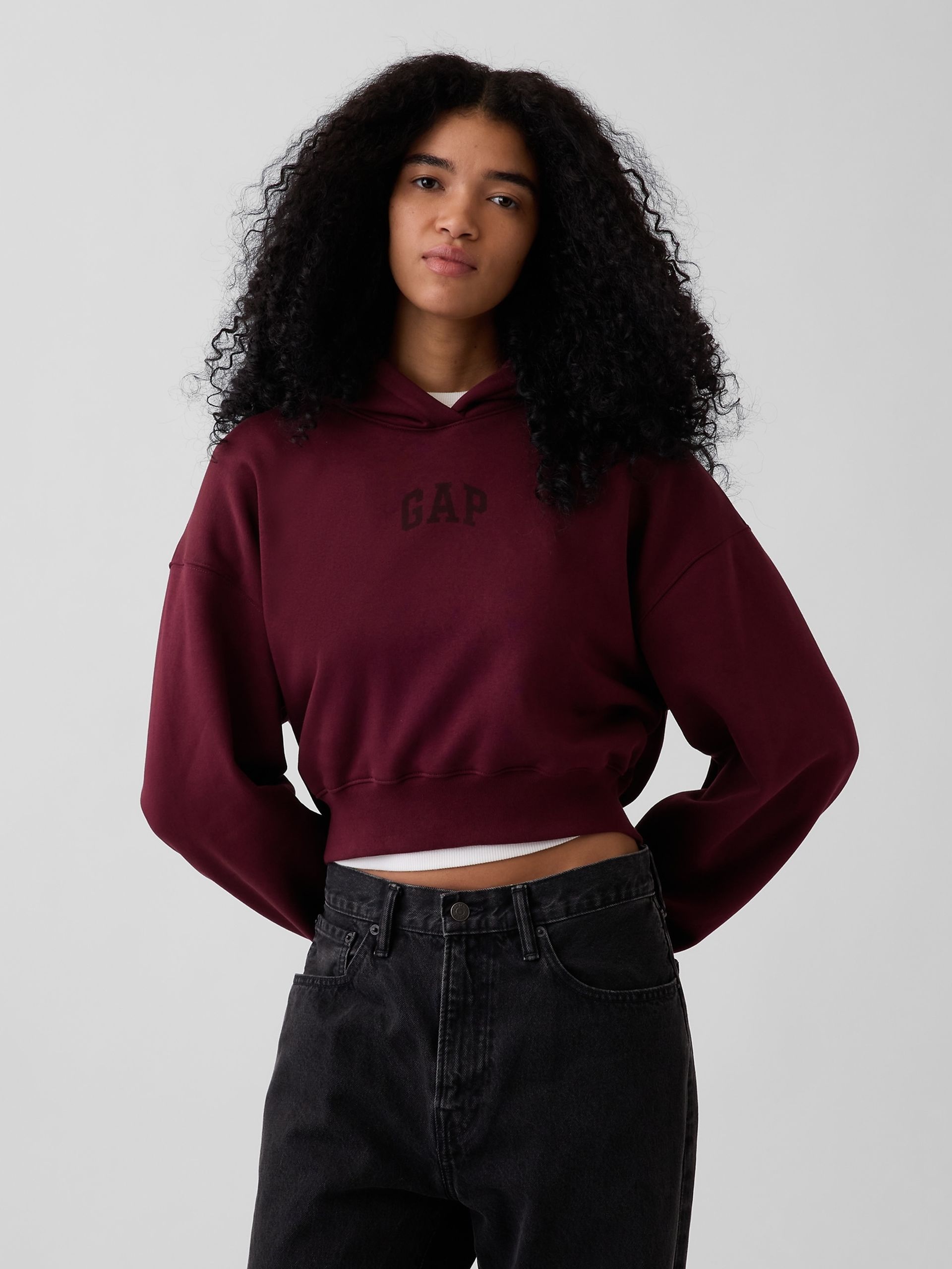 Crop mikina VintageSoft s logem - 001