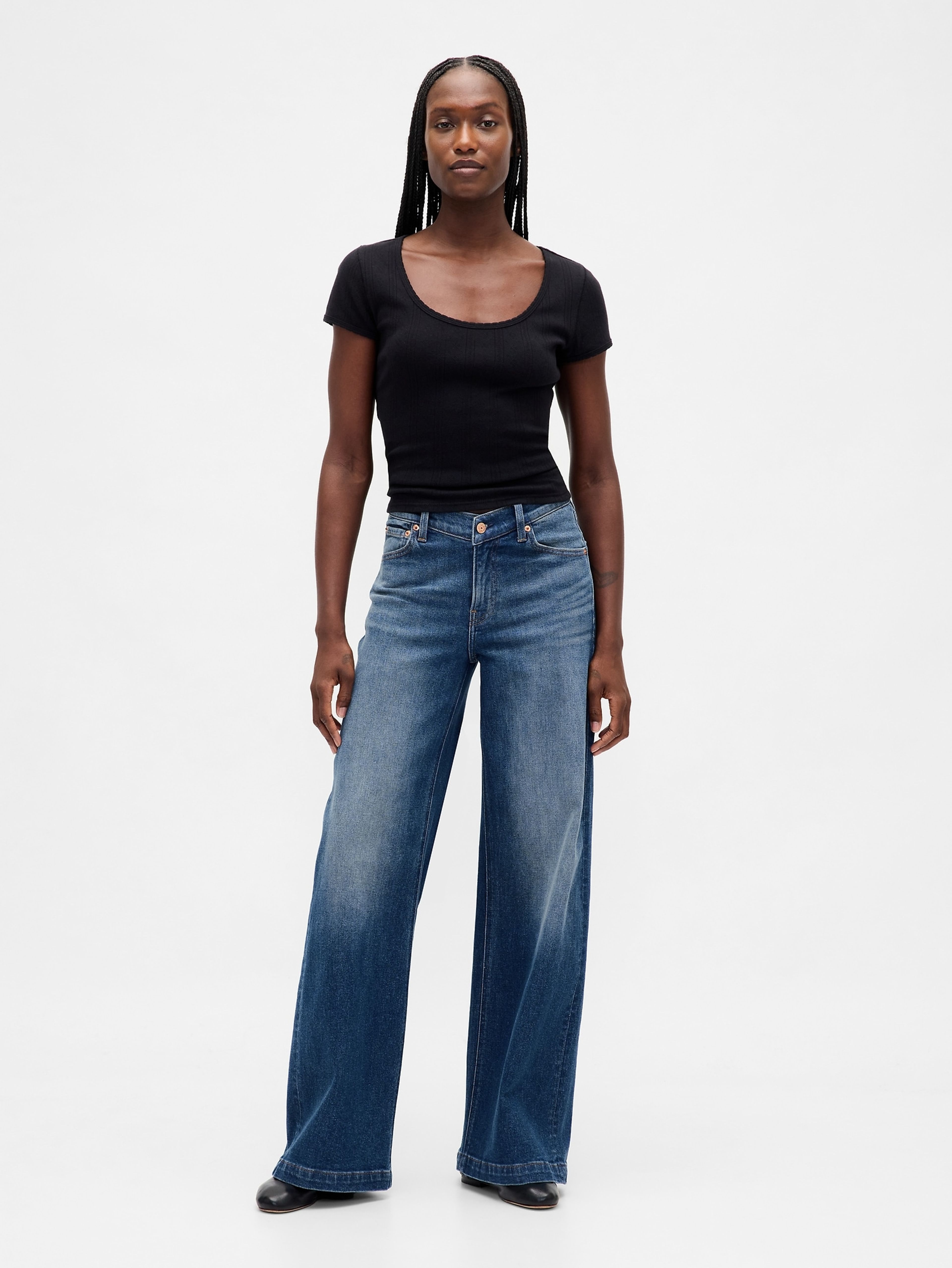 Jeans Wide Leg High Rise