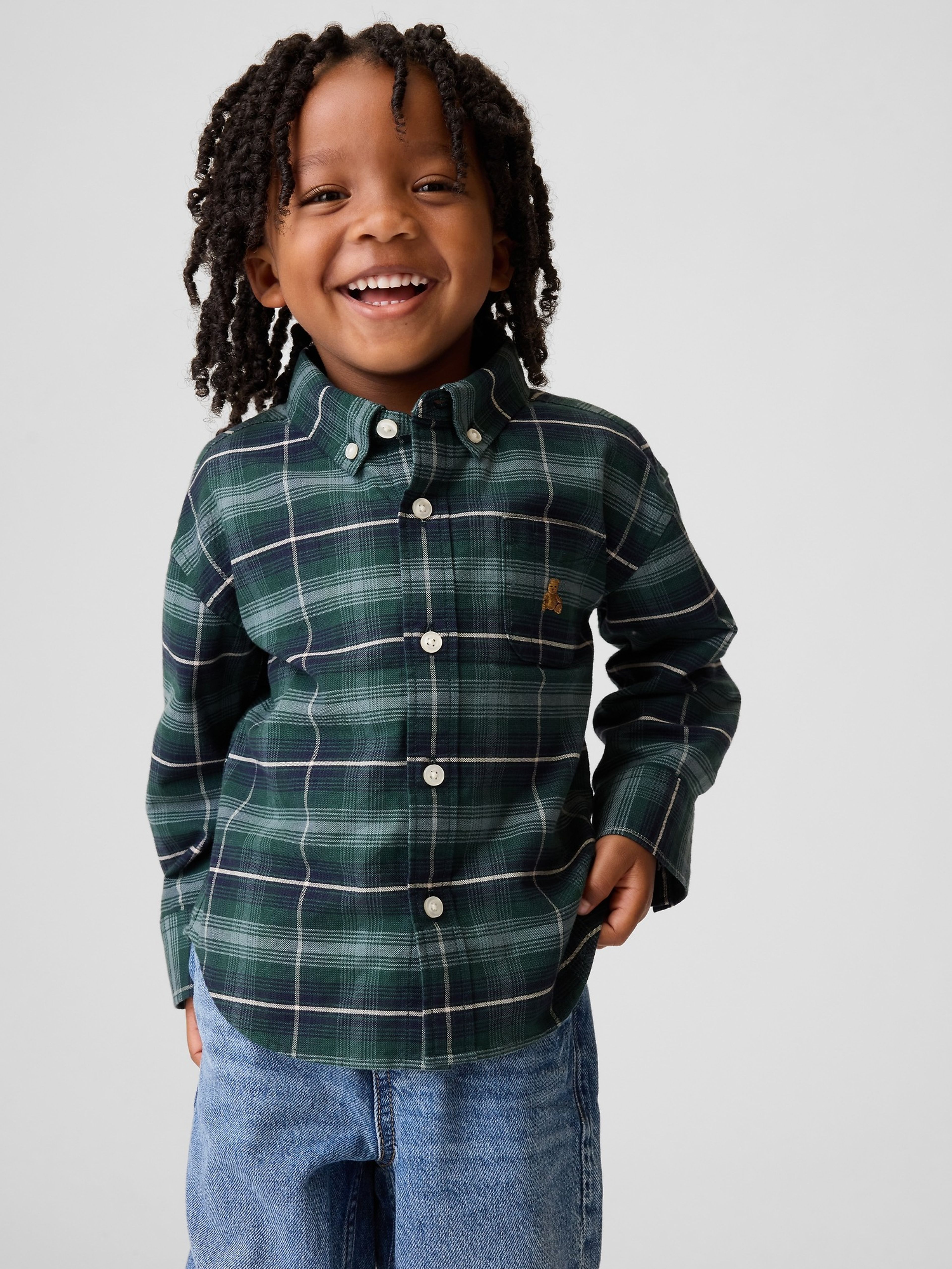 Baby Oversize Oxford-Hemd Big Shirt Brannan Bear - 001