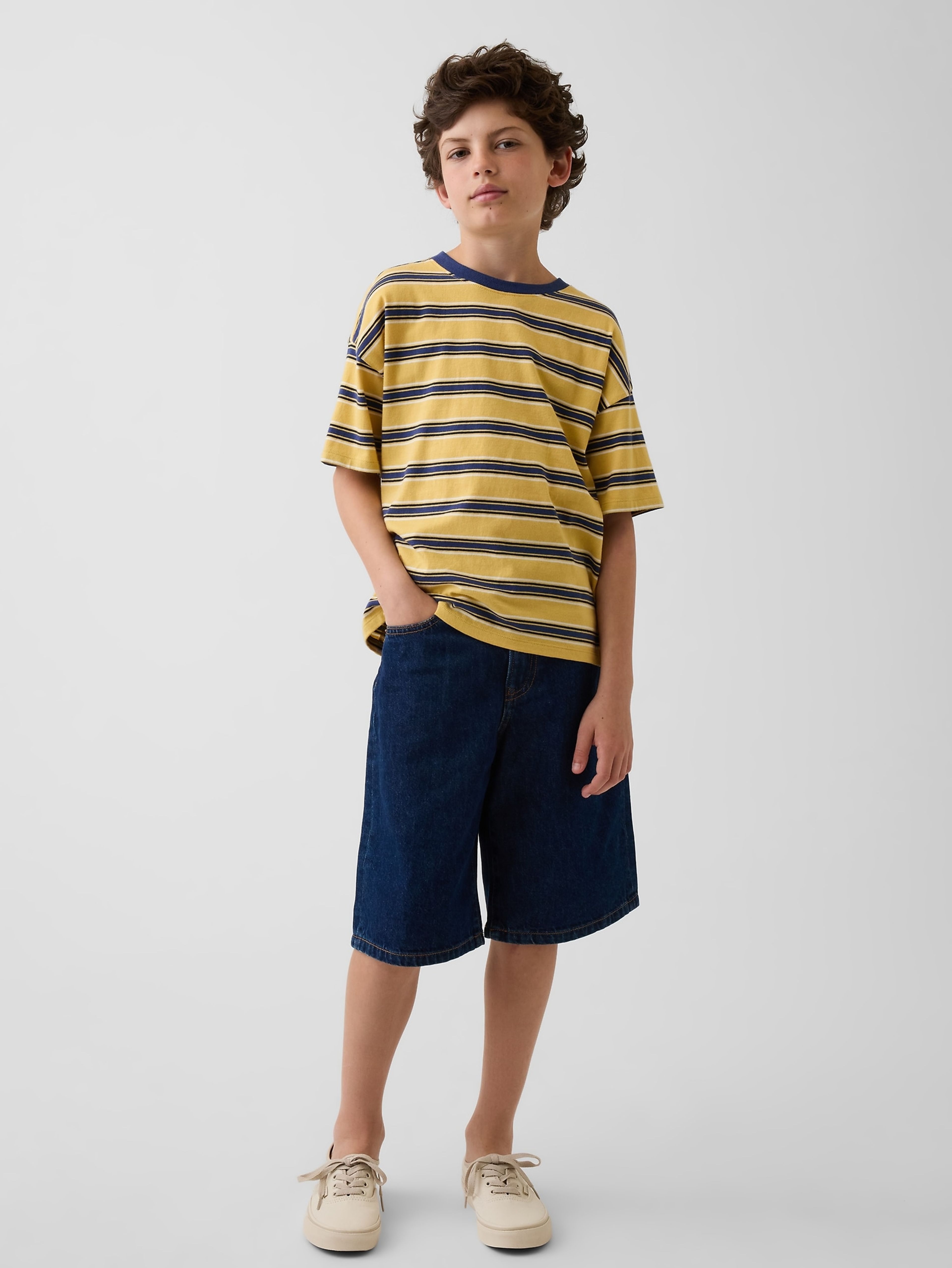 Kinder Baggy Jeansshorts