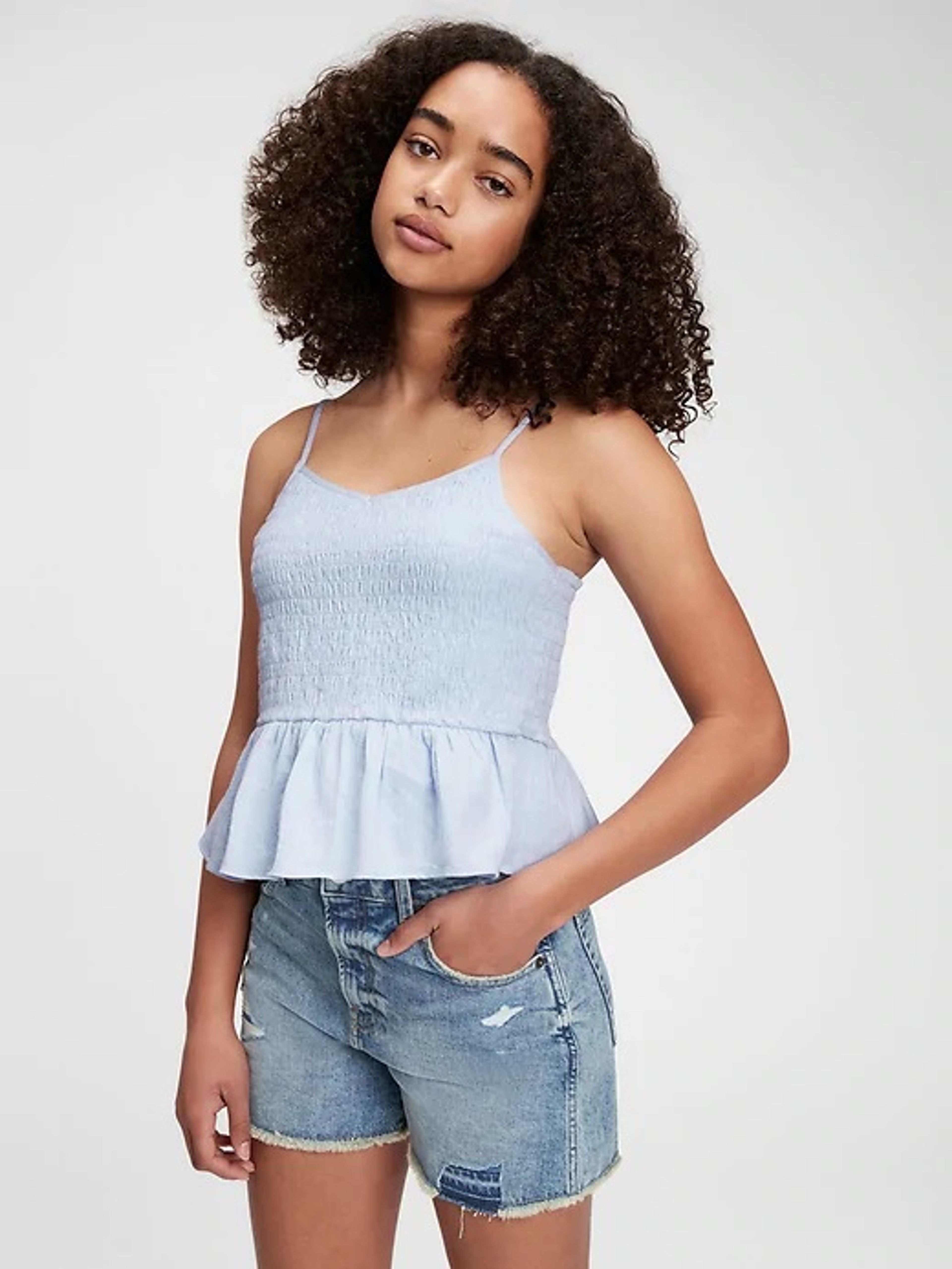 Teen organic cotton cinched cami top