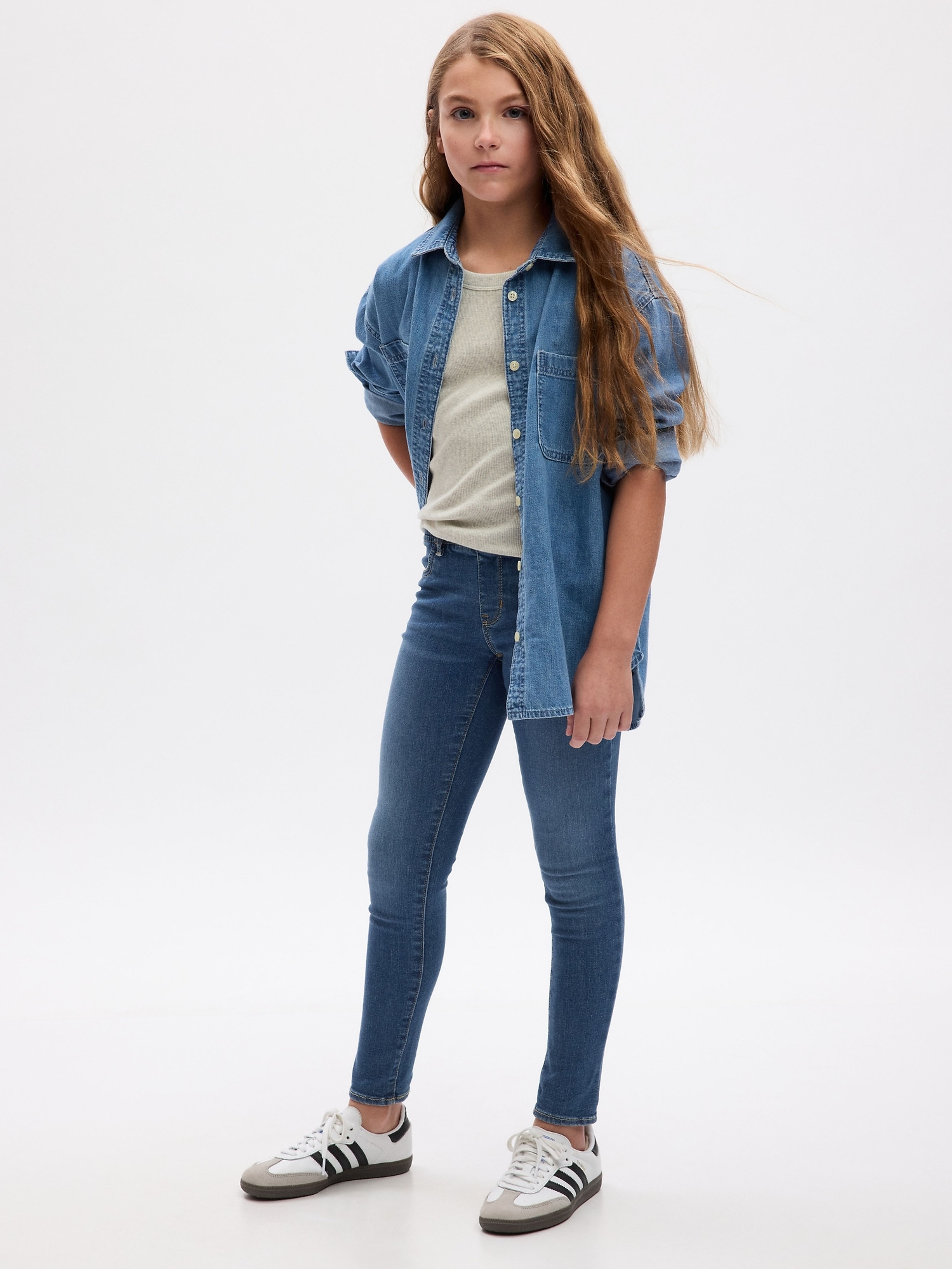 Mädchen-Denim-Jeggings mit Stretch