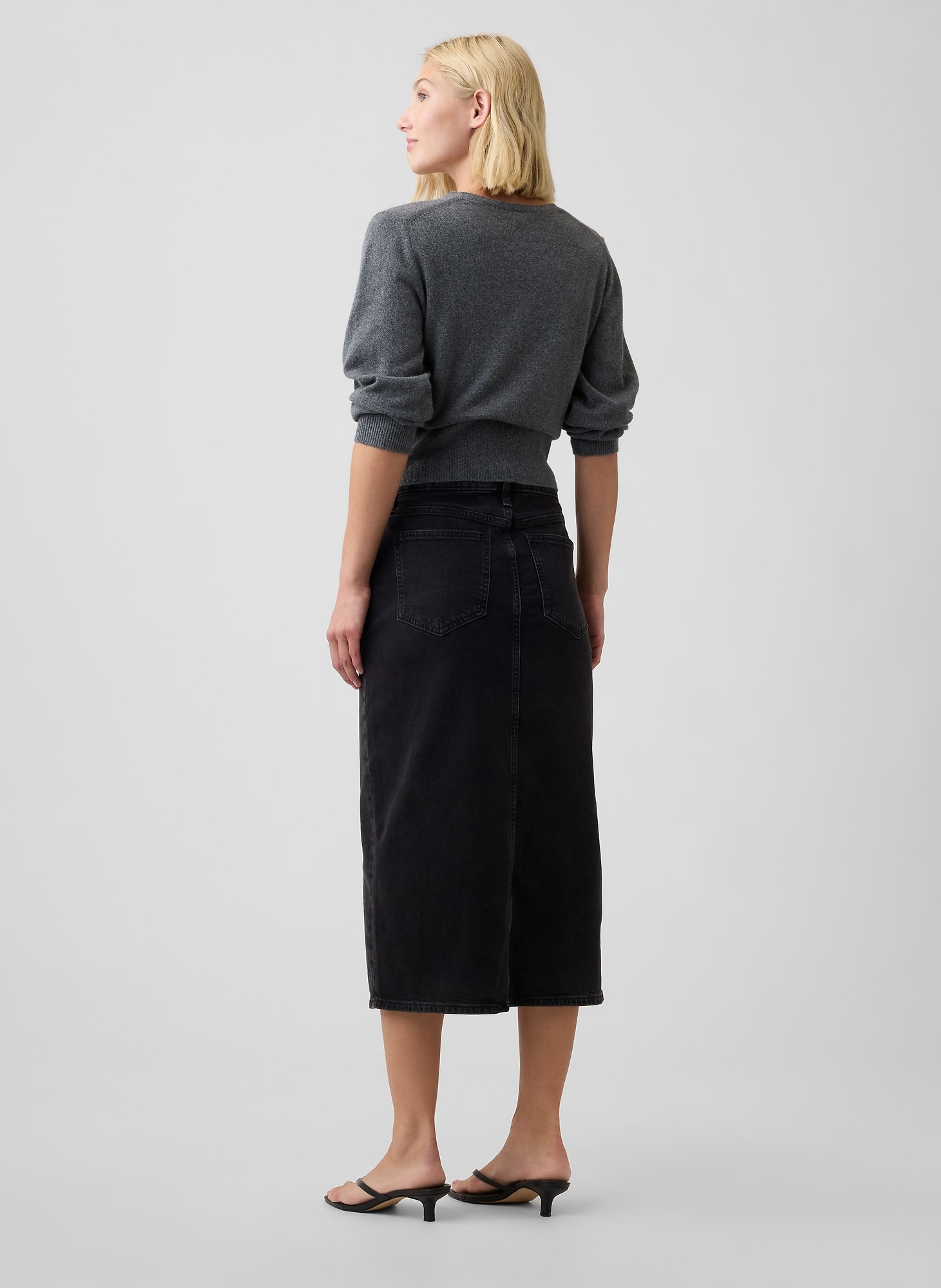 Fustă midi din denim - 002