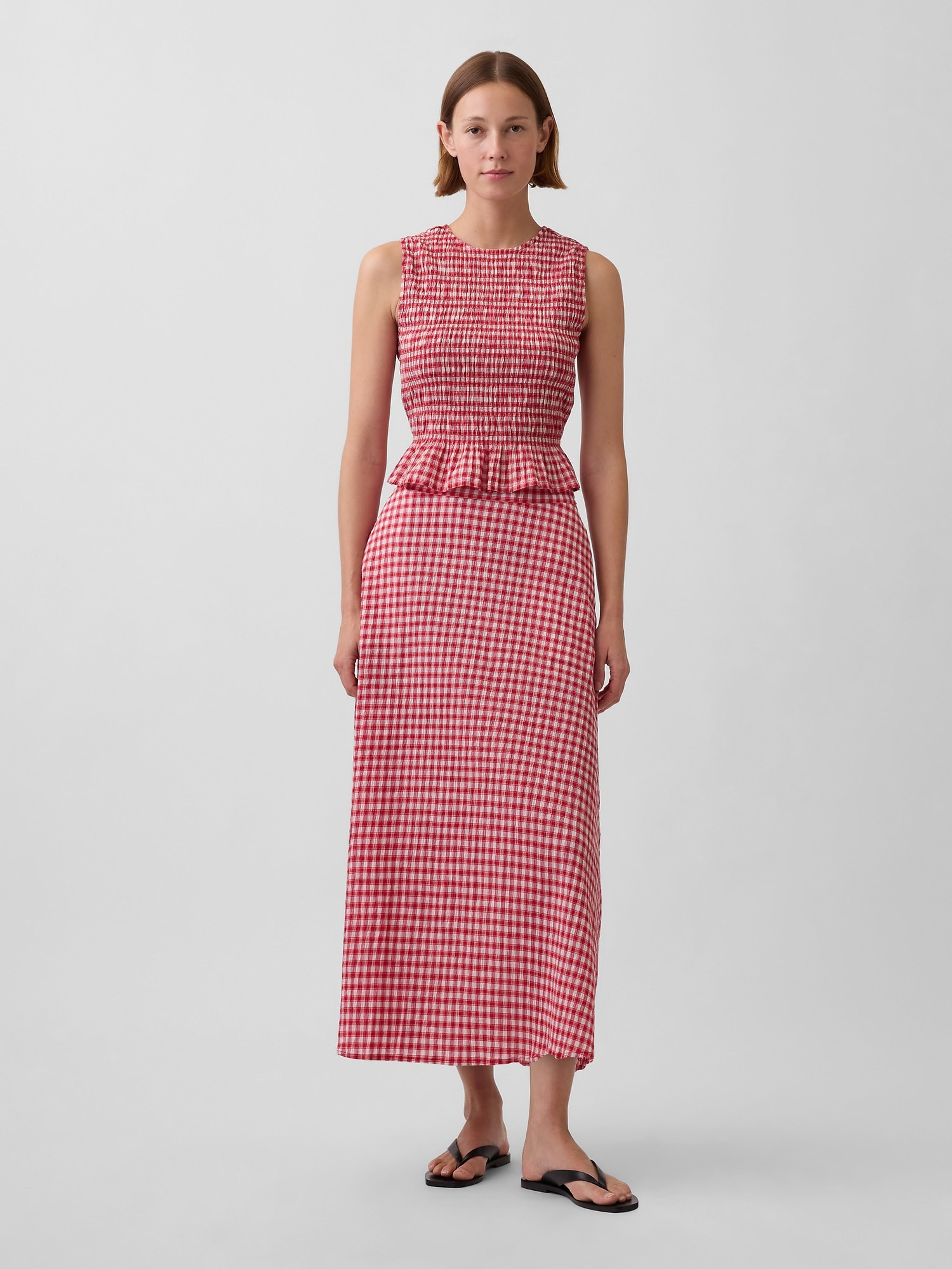 Jupe maxi à carreaux