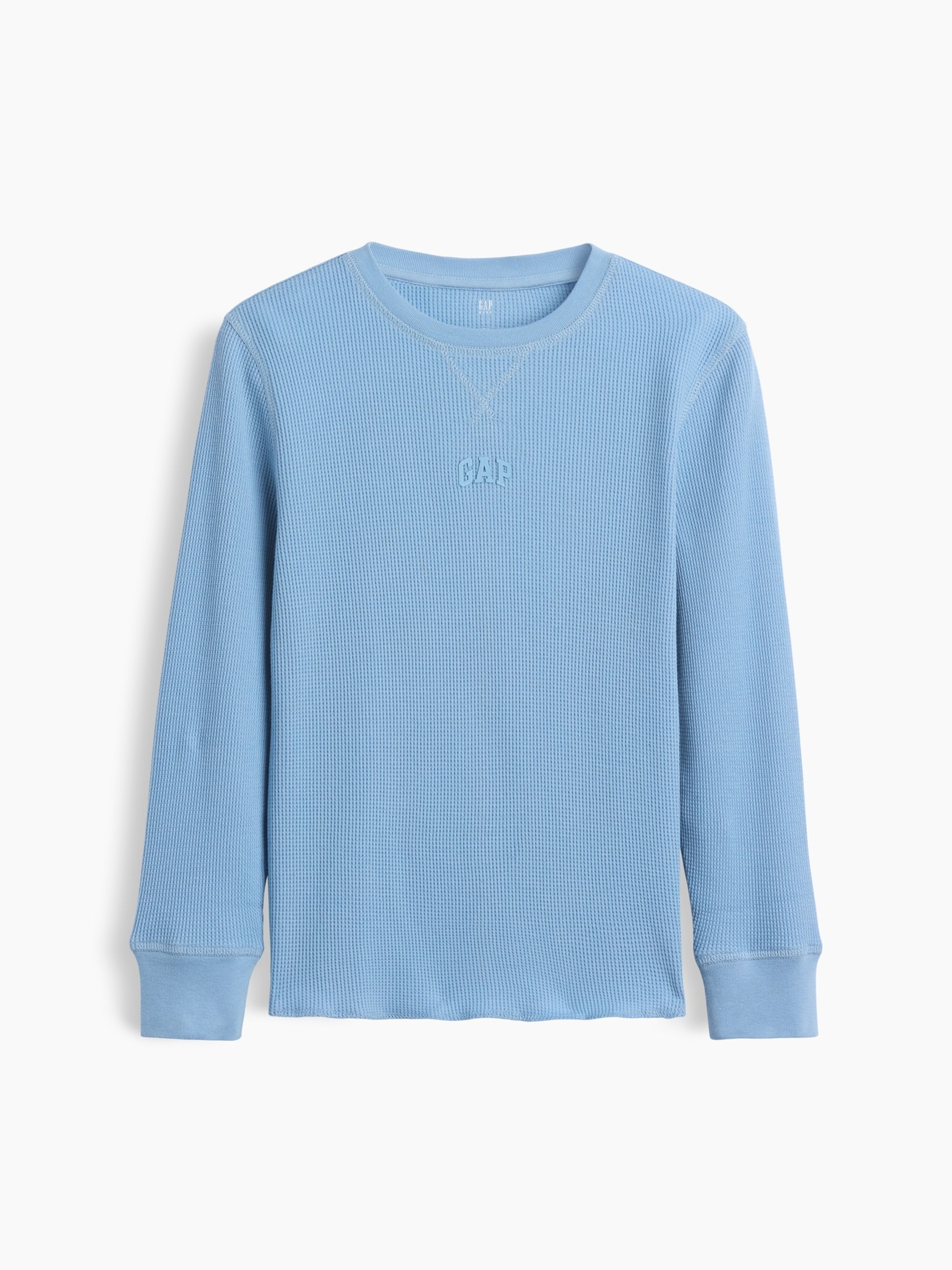Camiseta infantil de tejido waffle con logo - 001