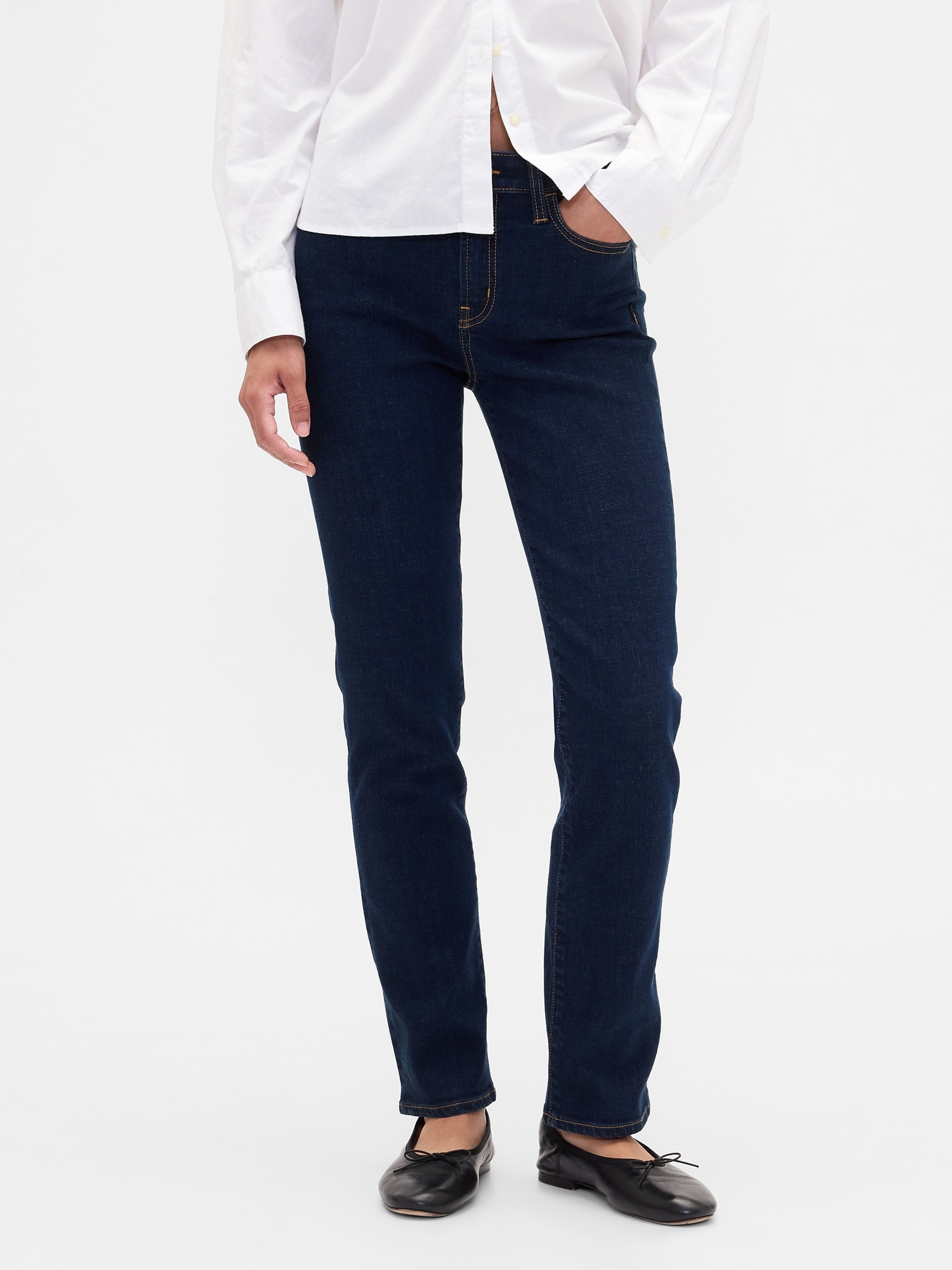 Jeansy Mid Rise Classic Straight - 002