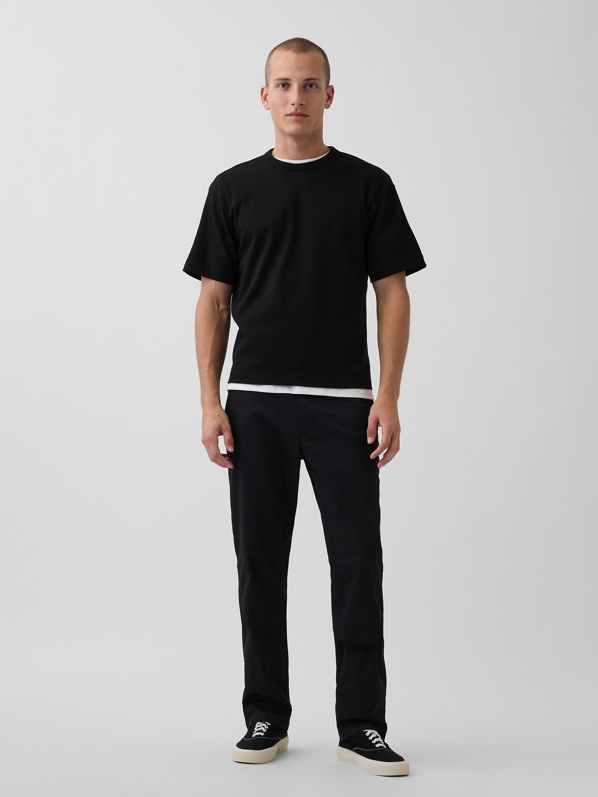 Straight khaki nohavice - 001