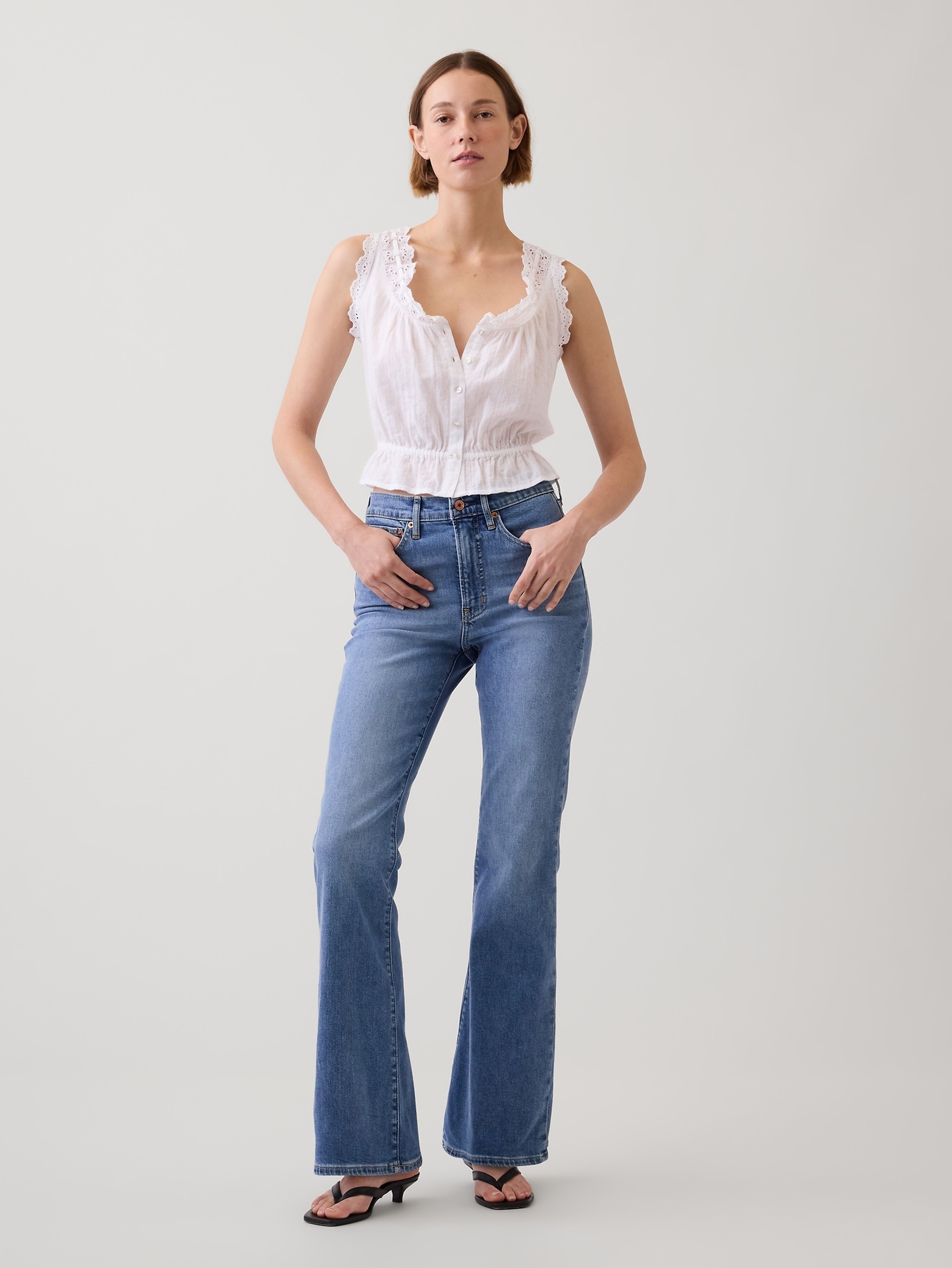Jeansy High Rise 70s Flare - 001