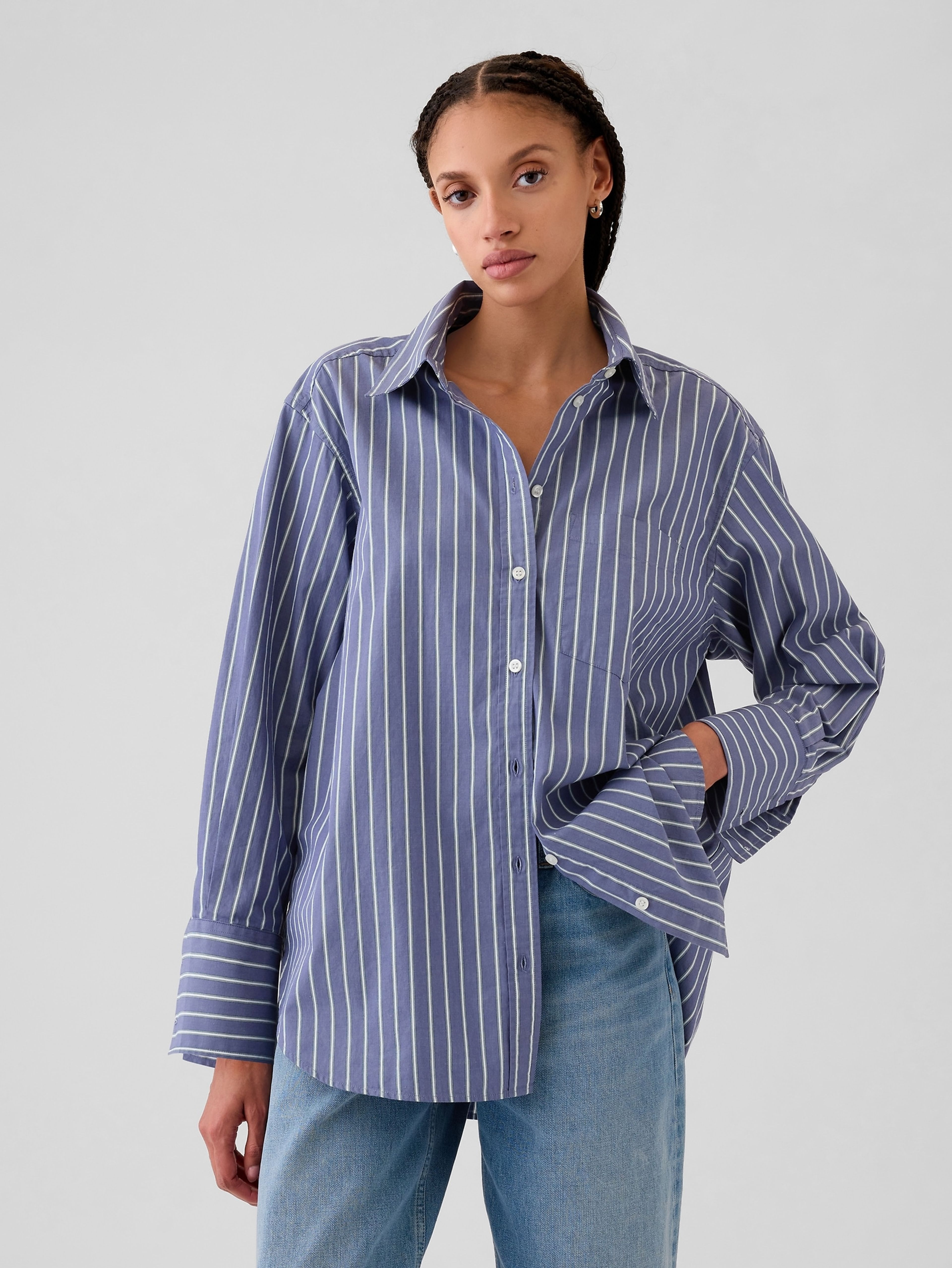 Popeline Oversize Hemd Big Shirt