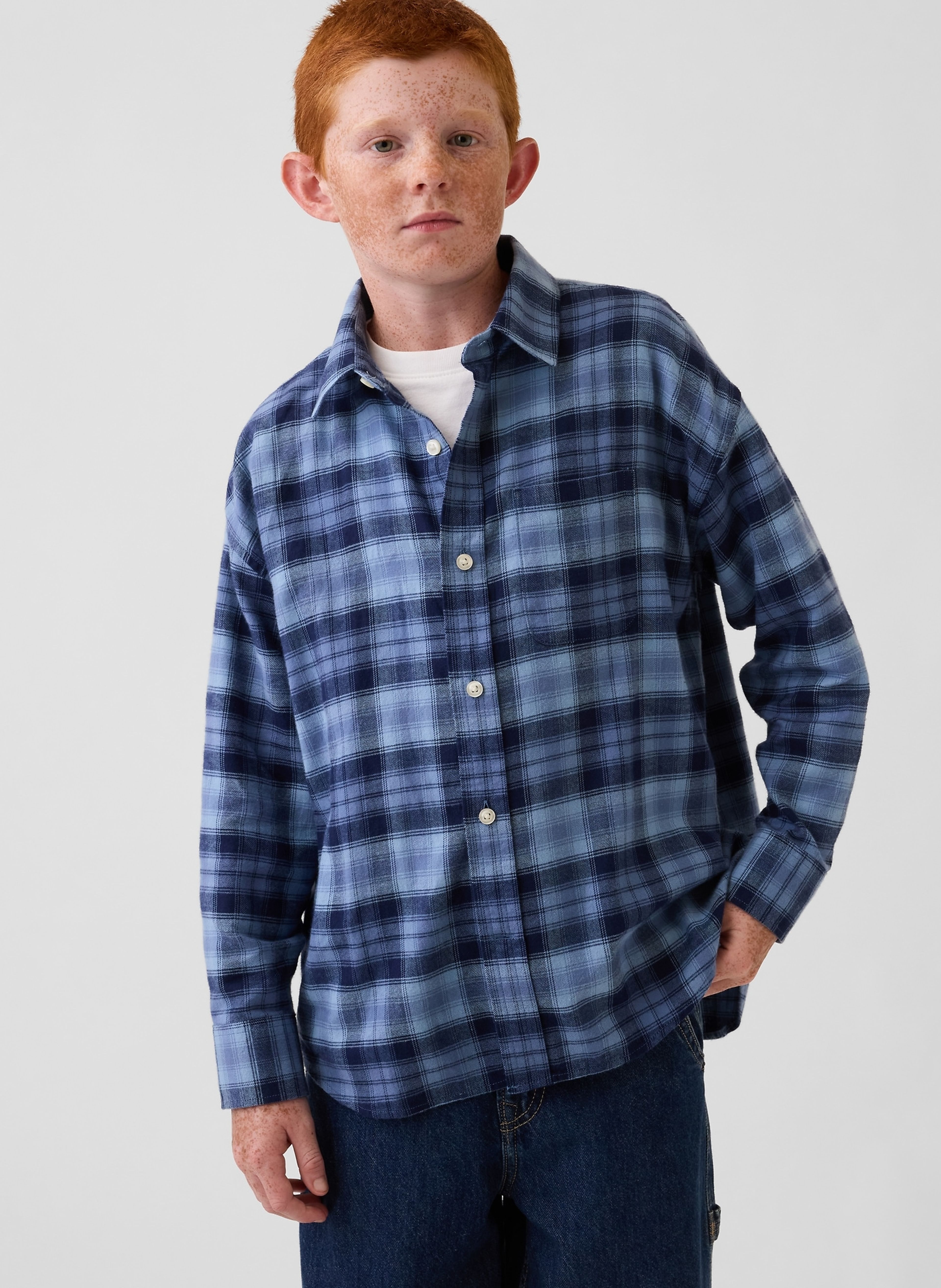 Kinder oversize flanellen overhemd - 003