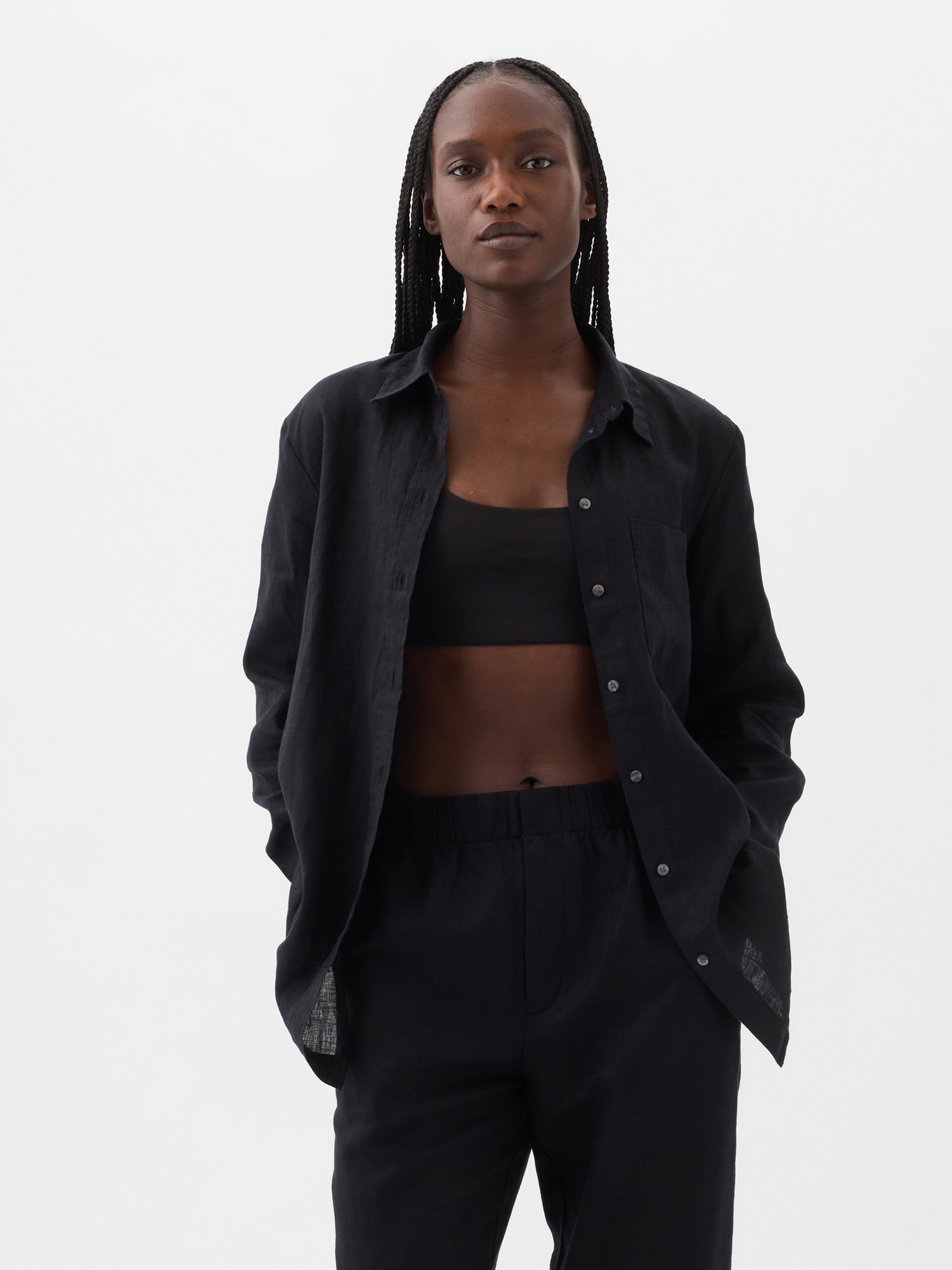 Ľanová košeľa Boyfriend Shirt - 003