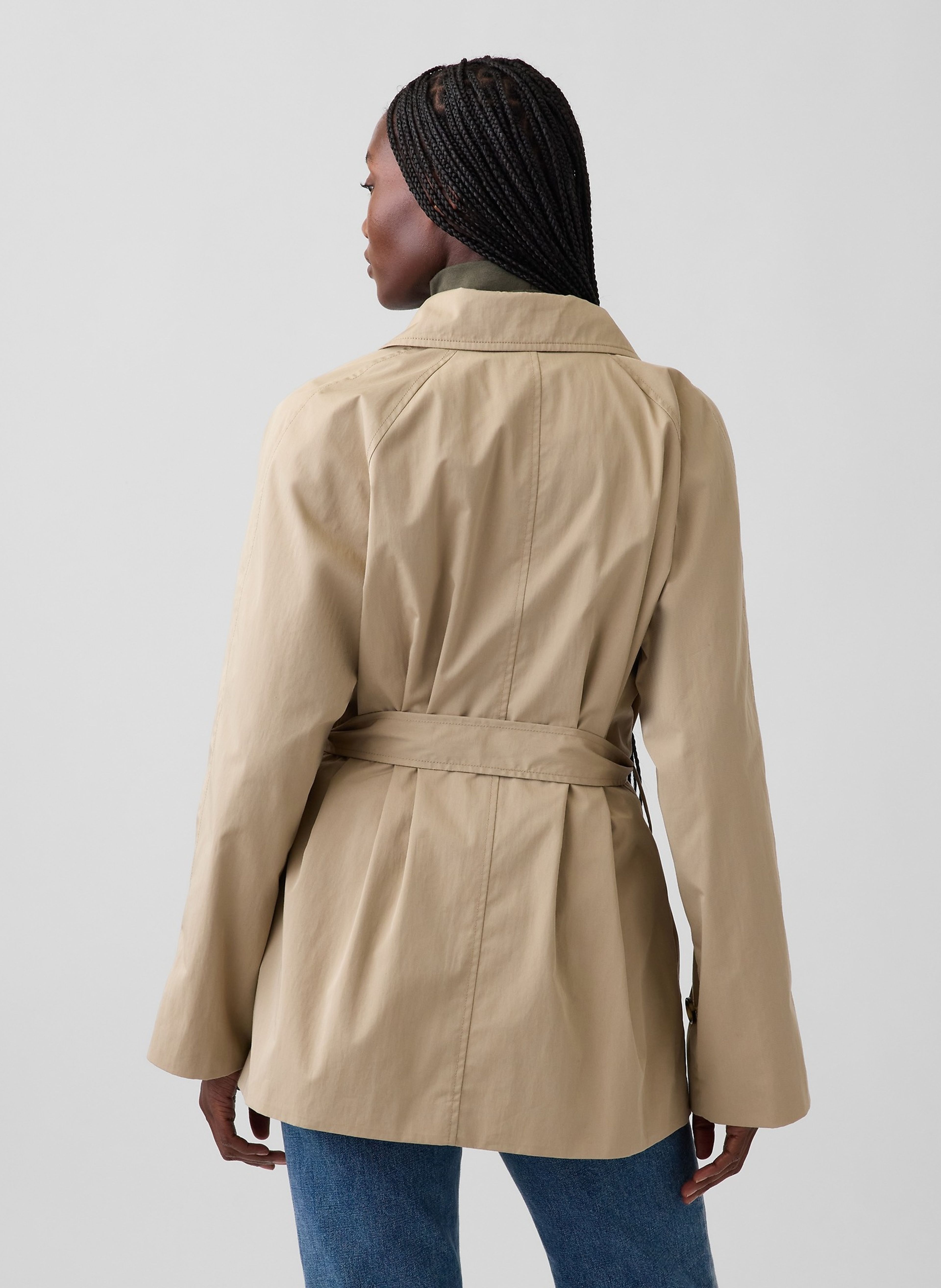Midi trenchcoat met ceintuur - 002