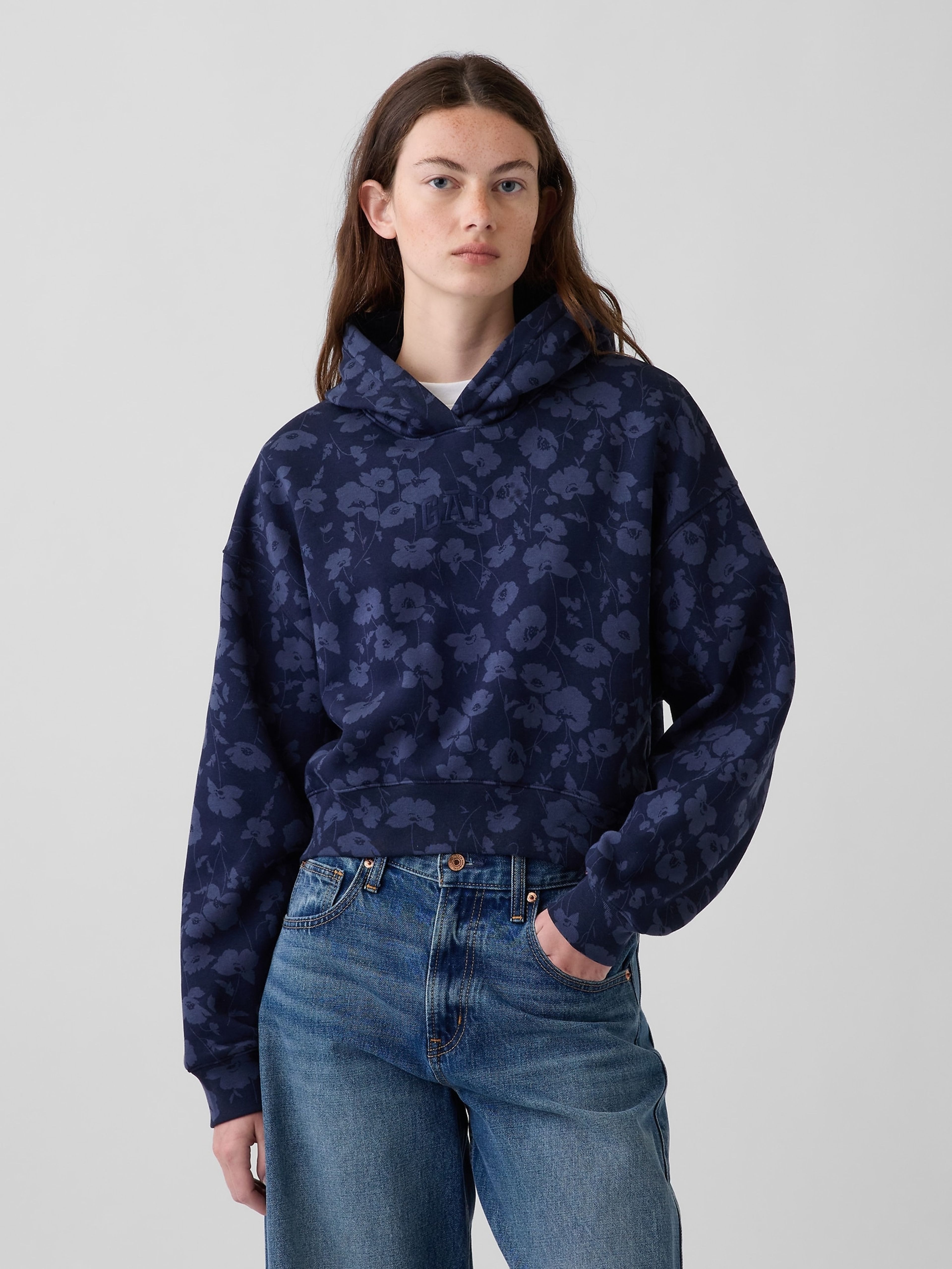 Crop mikina VintageSoft s logem - 001